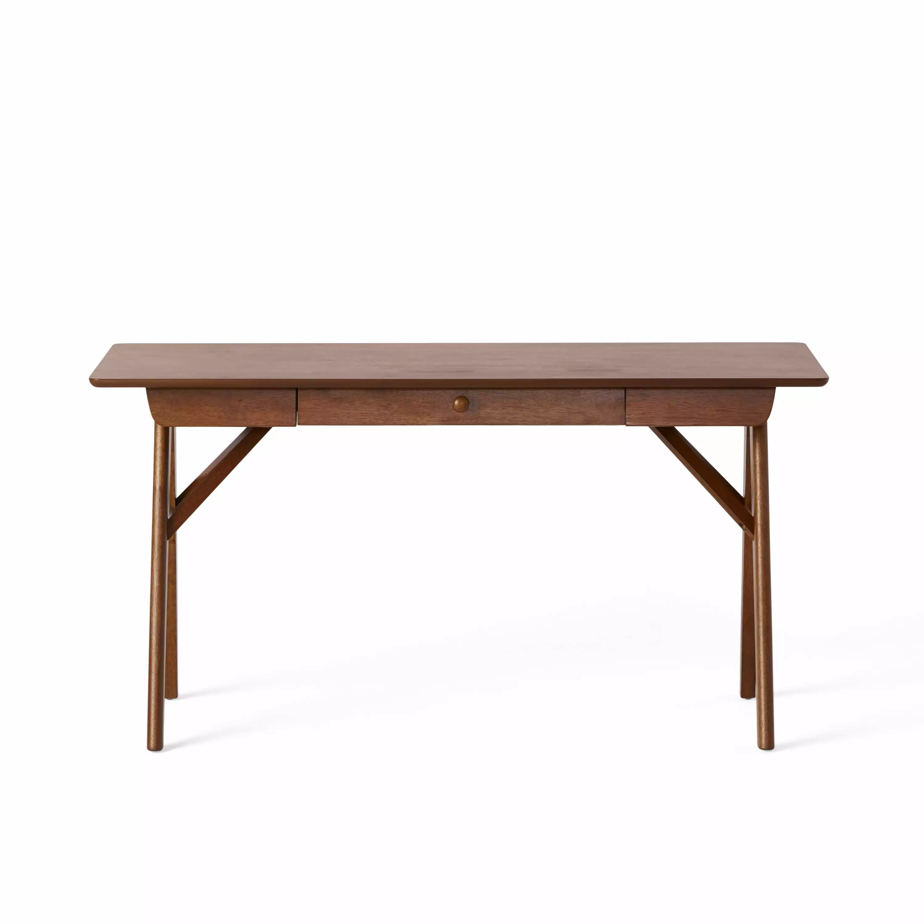 Belle Mid Century Wood Desk Walnut Vintage Style Writing Desk GDFSTUDIO