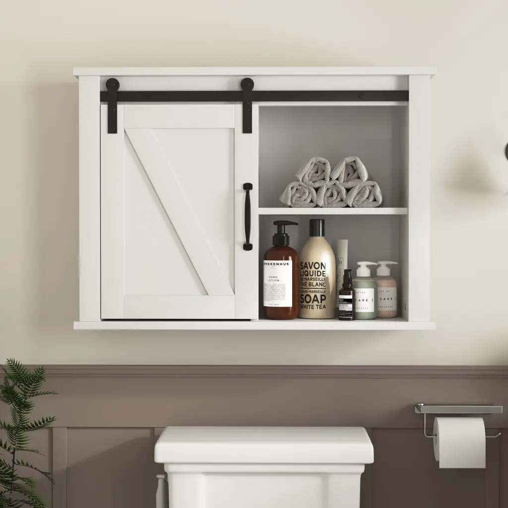 Bathroom Wall Cabinet 2 Adjustable Shelves Storage newmark