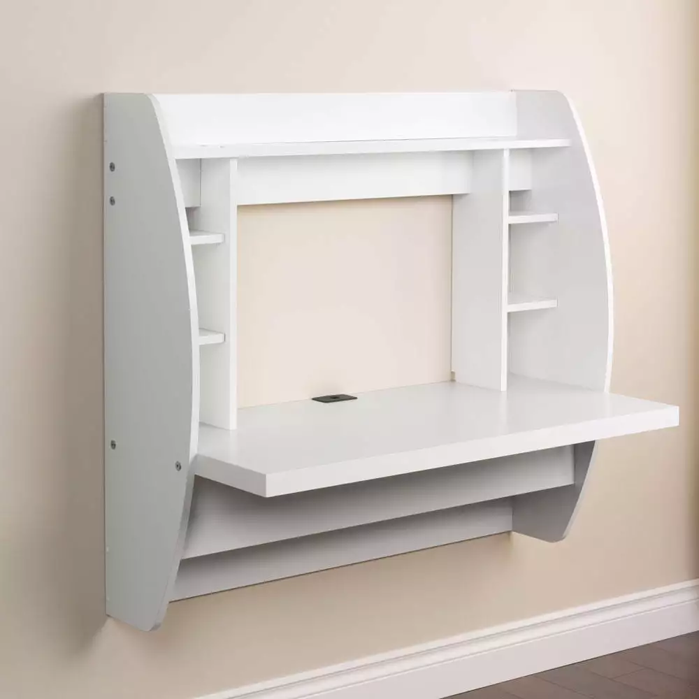 Ktaxon Floating Wall Computer Desk Laptop Shelf Storage Workstation Small Spaces