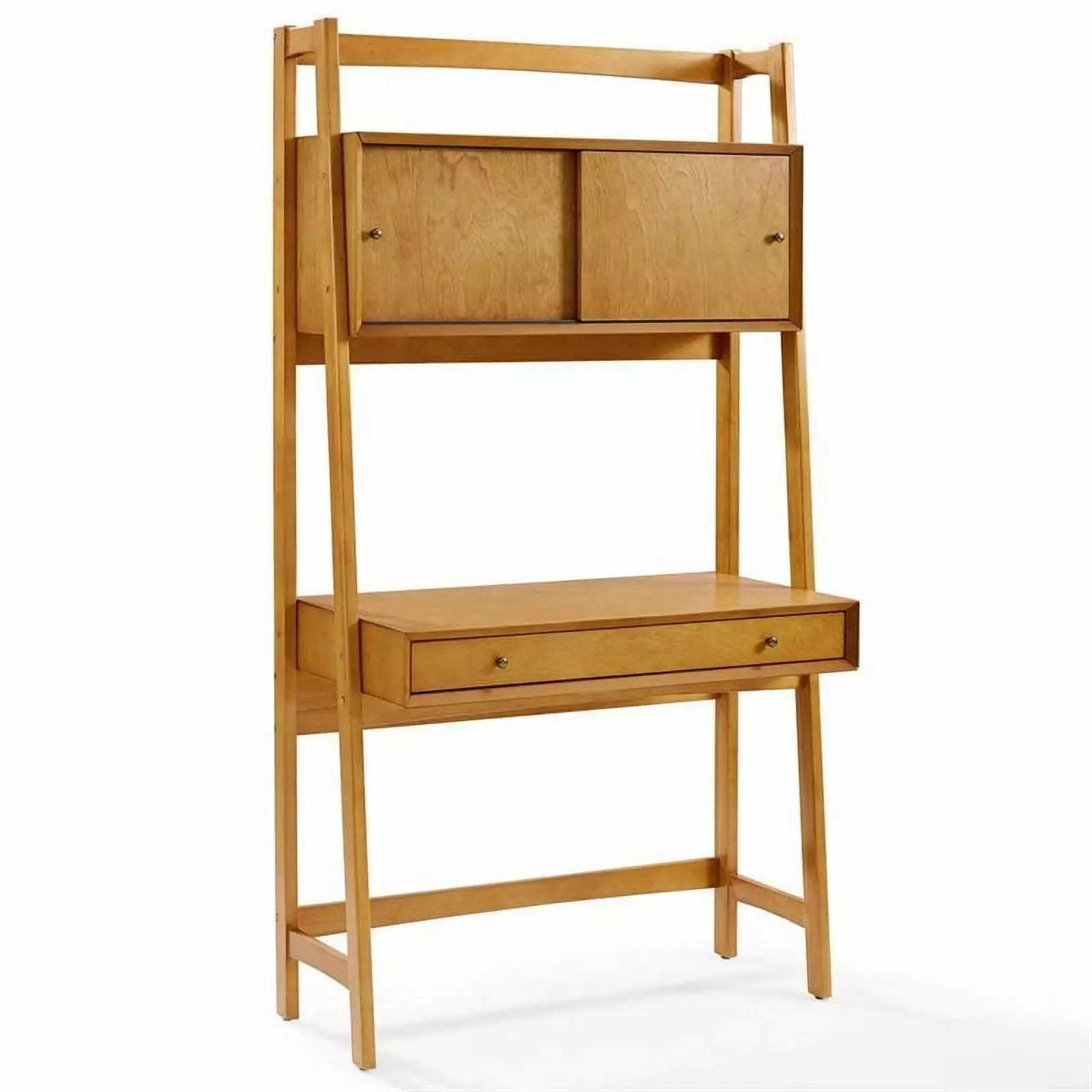 Pemberly Row Wall Desk Acorn Finish Small Spaces