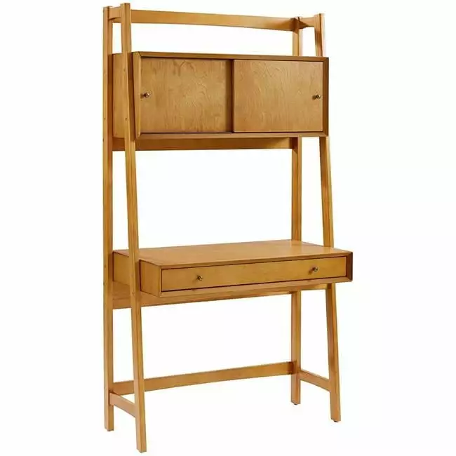 Landon Wall Desk Acorn - Space Saving Floating Desk Small Spaces Templeton