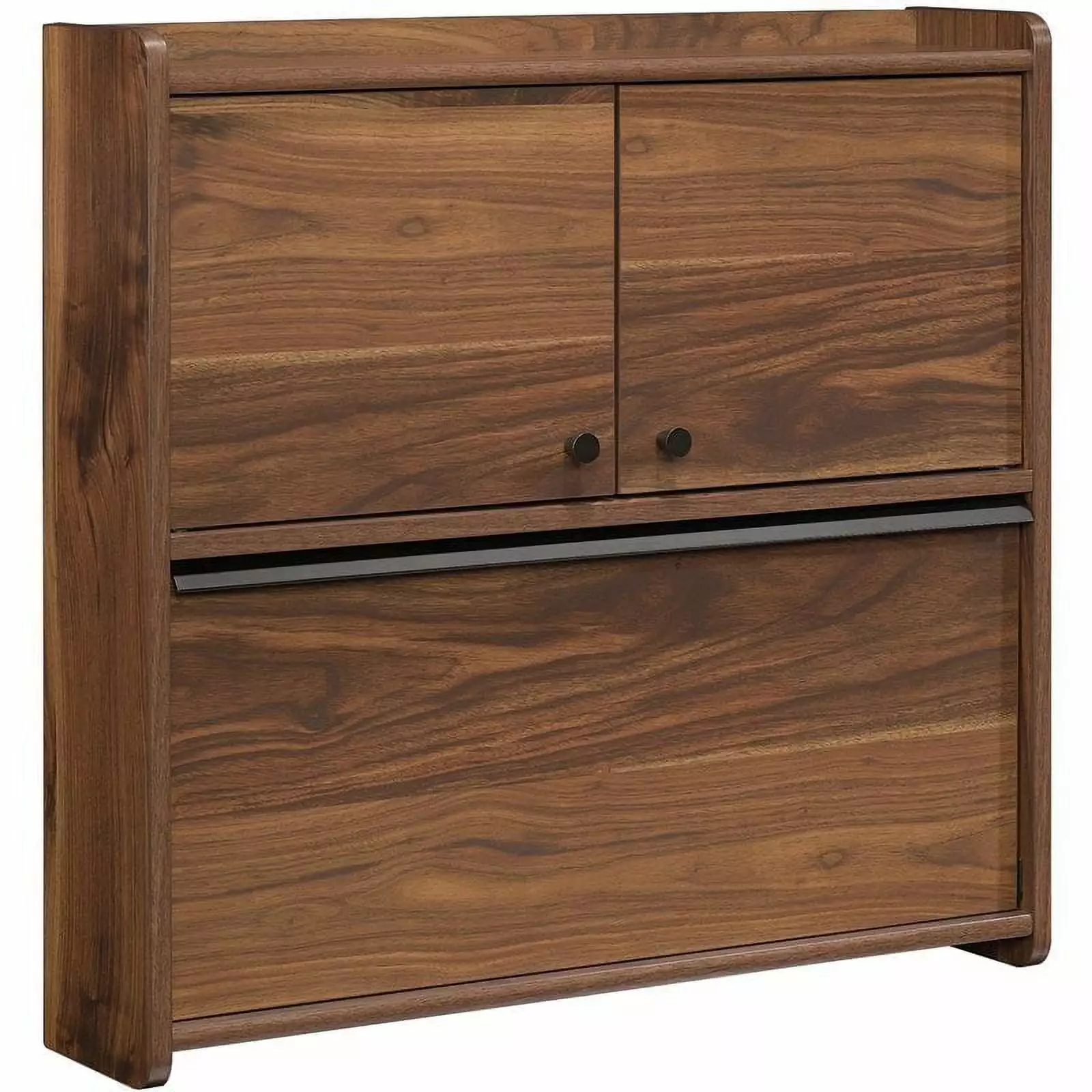 Pemberly Row Mid-Century Wall Mount Writing Desk Engineered Wood Grand Walnut Space Saving Desk