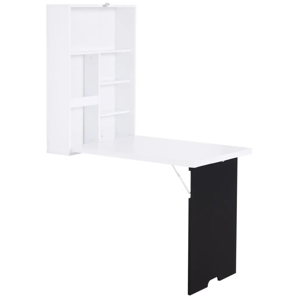 Homcom Wall Mounted Foldable Desk Blackboard Fold Out Convertible aosom business