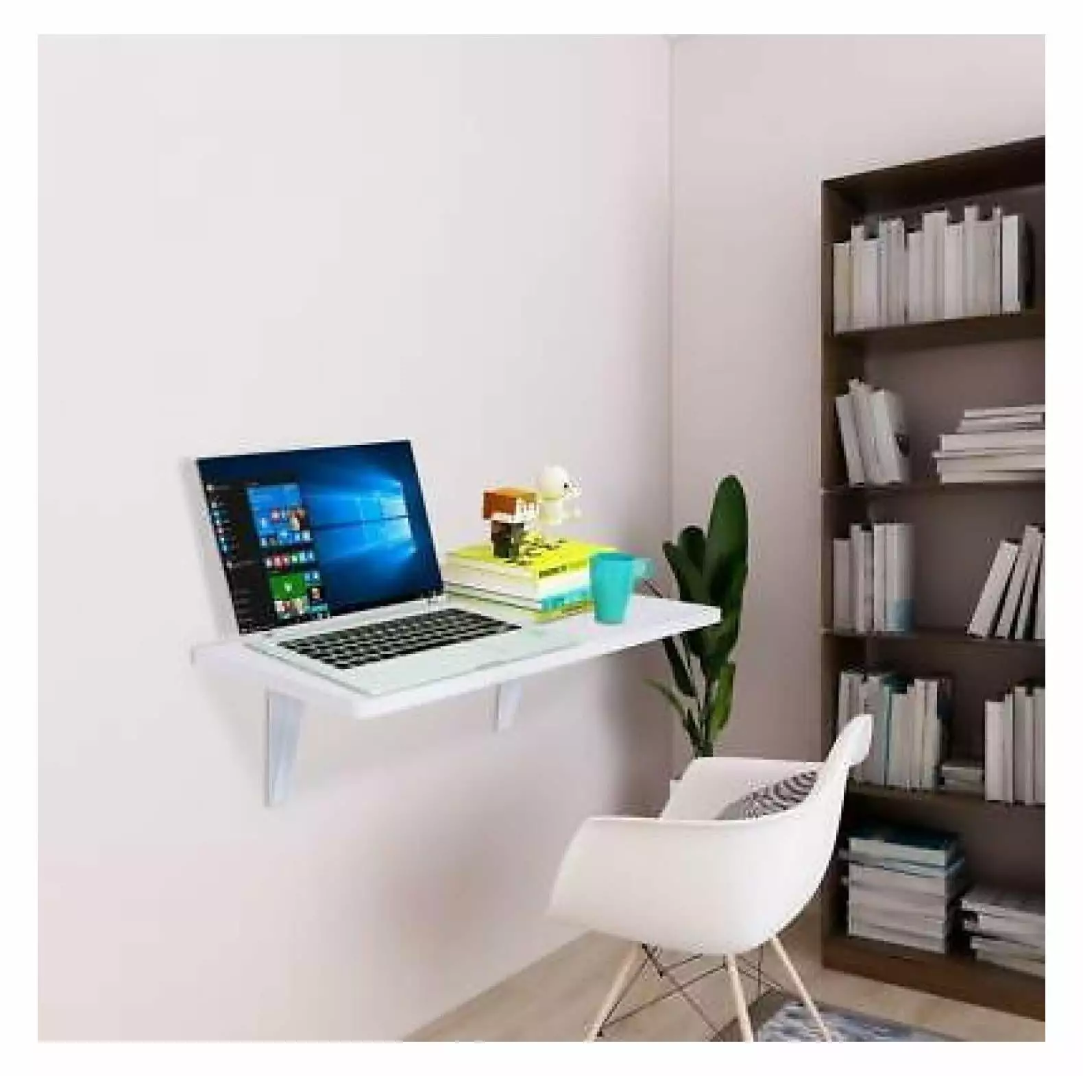 FENG20 Folding Computer Desk Home Office Study Wall Mount Laptop Table Space Saving