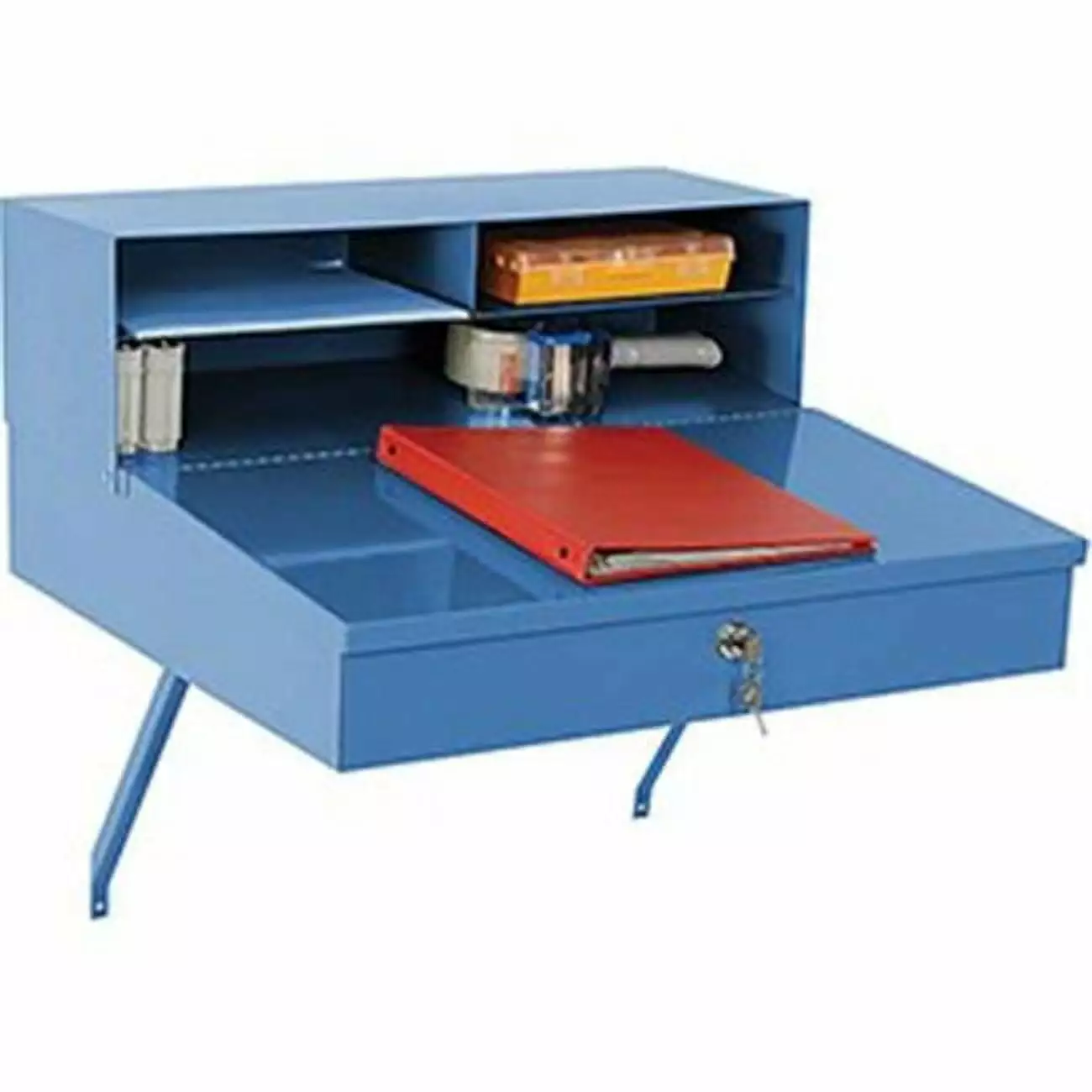 Global Industries B237006BL Wall Mounted Receiving Desk 24 x 22 Blue