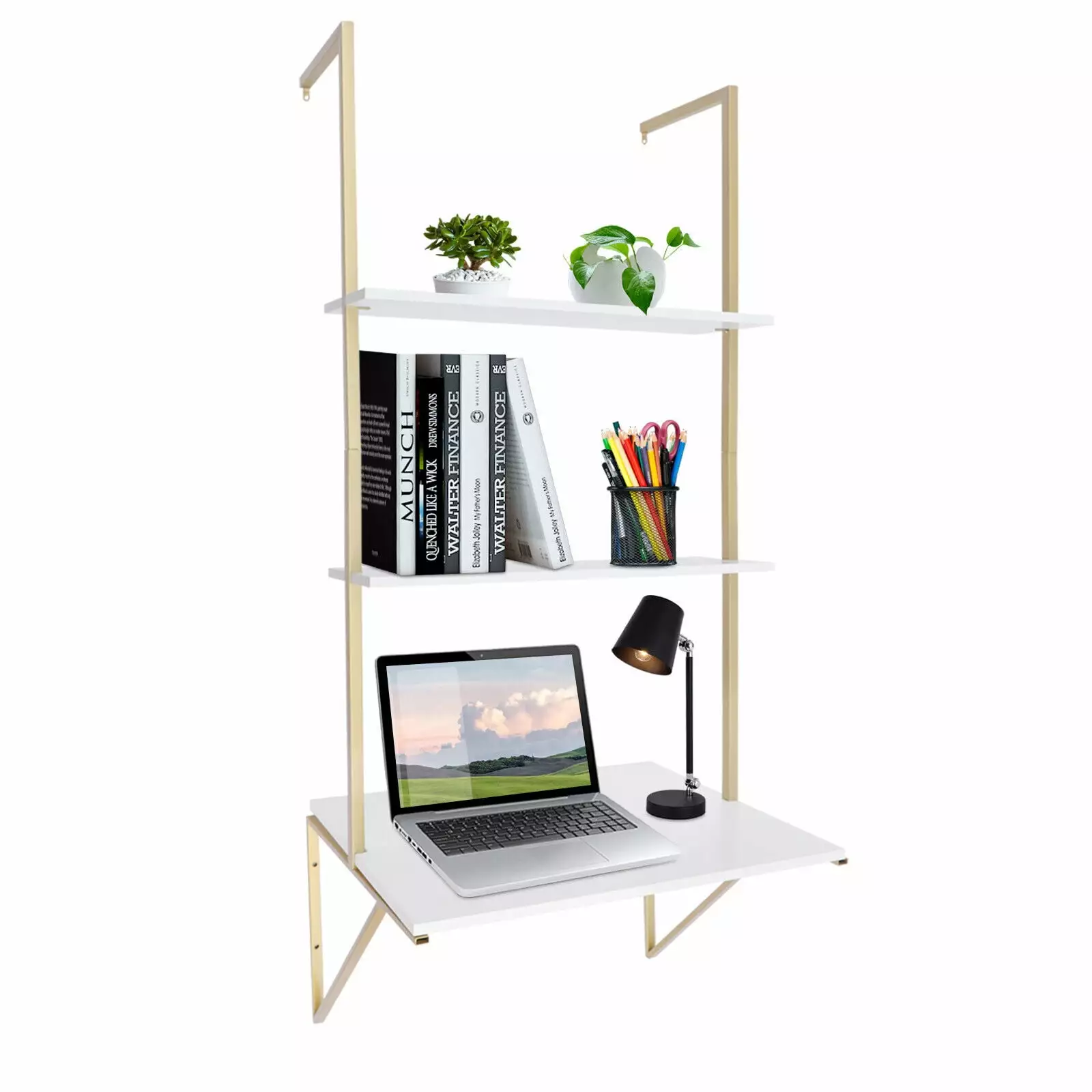 Modern 3 Layers Table Shelf Computer Laptop Desk Wall Mount Floating Desk UNBRAND