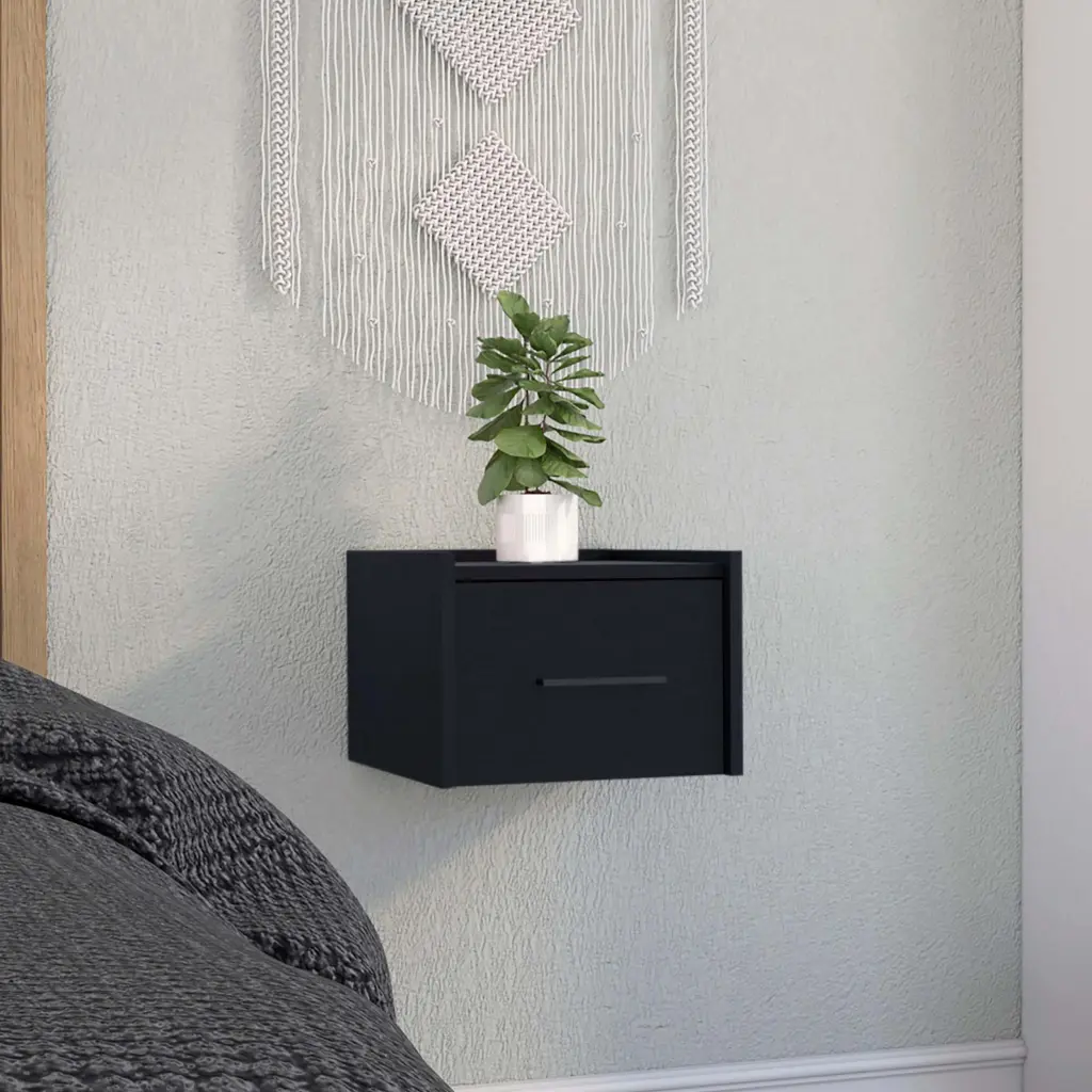 Boa Floating Nightstand Side Table Wall Mounted Single Drawer Modern Bedroom Furniture rta mubles colombia