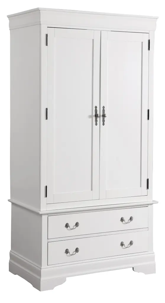 Louis Phillipe G3190 Armoire White Particle Board Wardrobe glory furniture