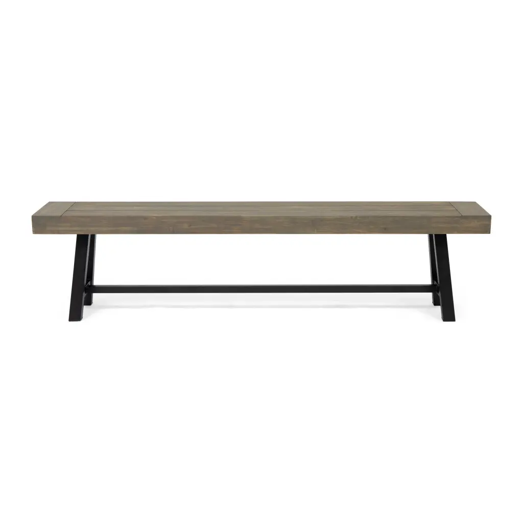 Gray Black Acacia Wood Bench Home or Garden nh-gardenpara