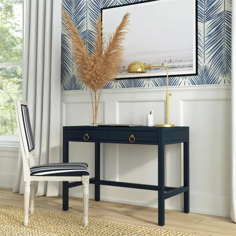 Beaumont Lane Wood Desk Navy - Stylish Home Office Furniture