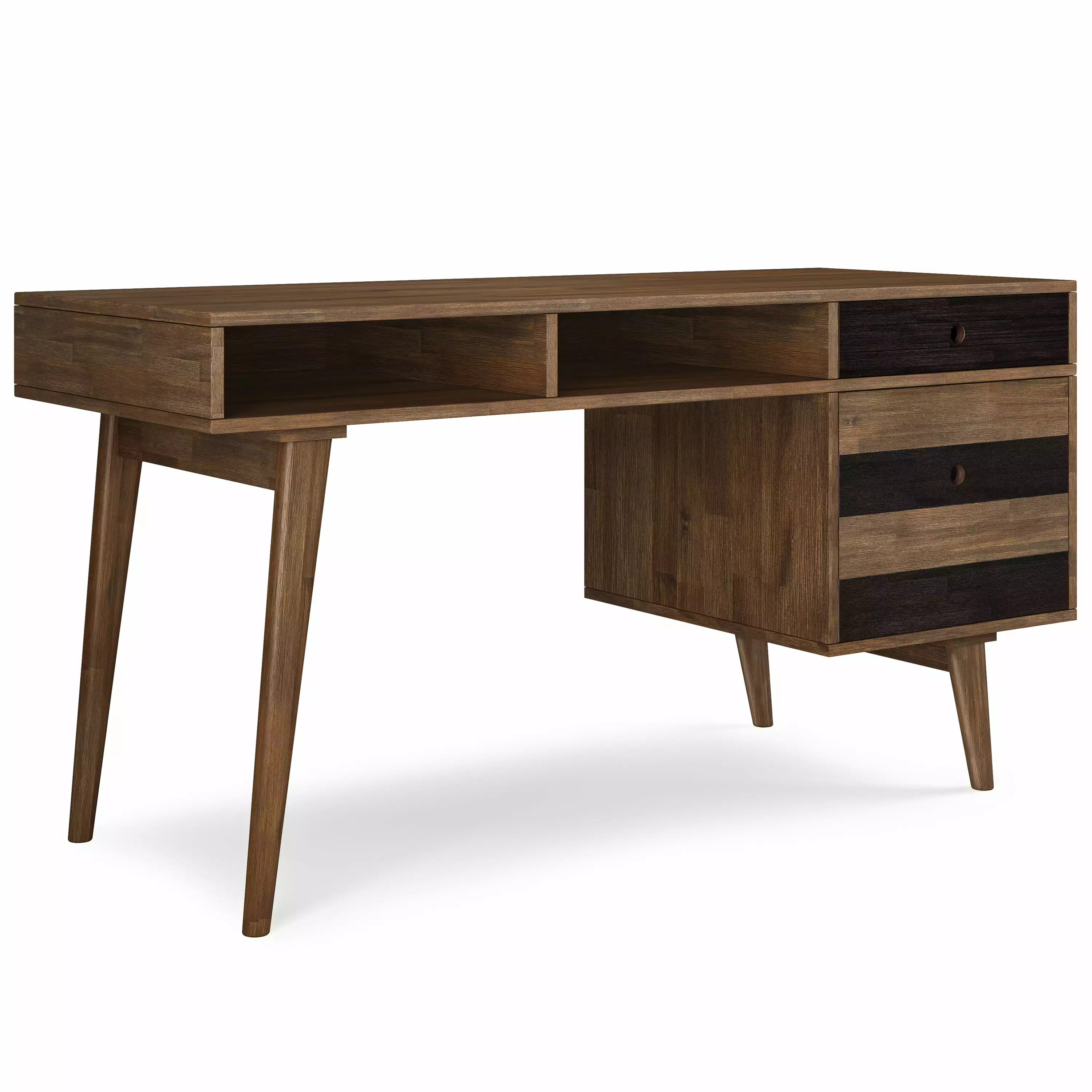 Simpli Home Clarkson Solid Acacia Wood Contemporary 60 inch Wide Desk - Rustic Natural