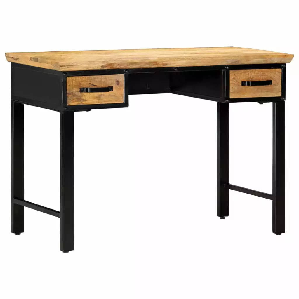 vidaXL 43.3 Inch Solid Mango Wood Writing Table Study