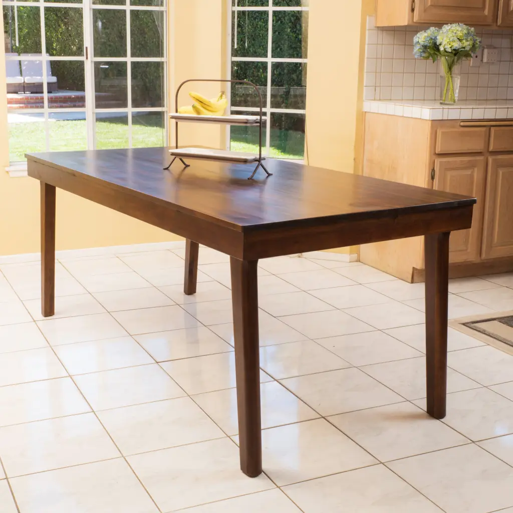 Rich Mahogany Brown Acacia Wood Dining Table Kitchen and Dining Room nh-uhome