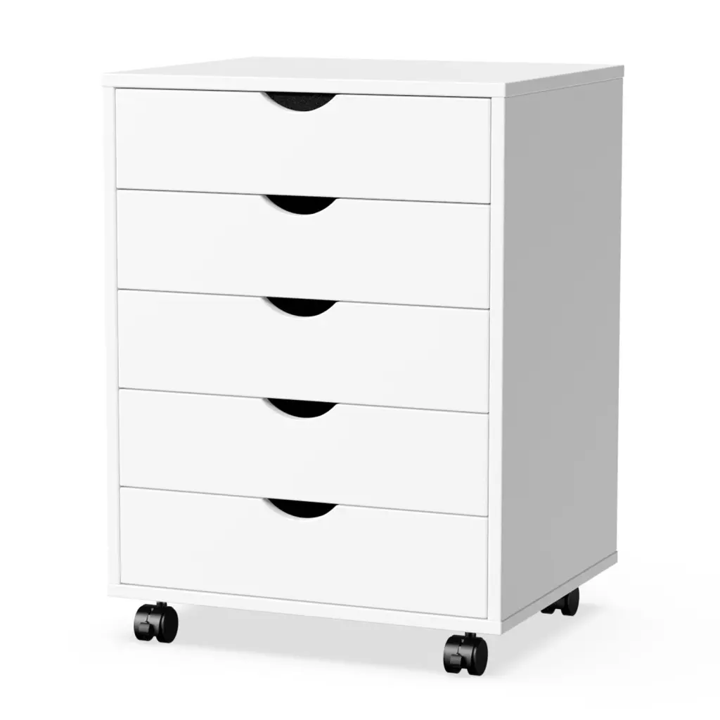 Sweetcrispy 5-Drawer Chest Storage Cabinet Wood Dresser Bedroom w2201