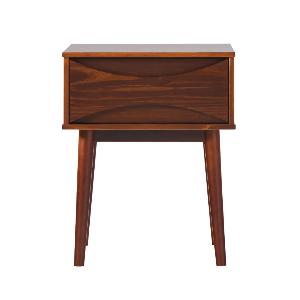 Mid Century Modern 1 Drawer Solid Wood Nightstand Walnut Bedroom walker edison