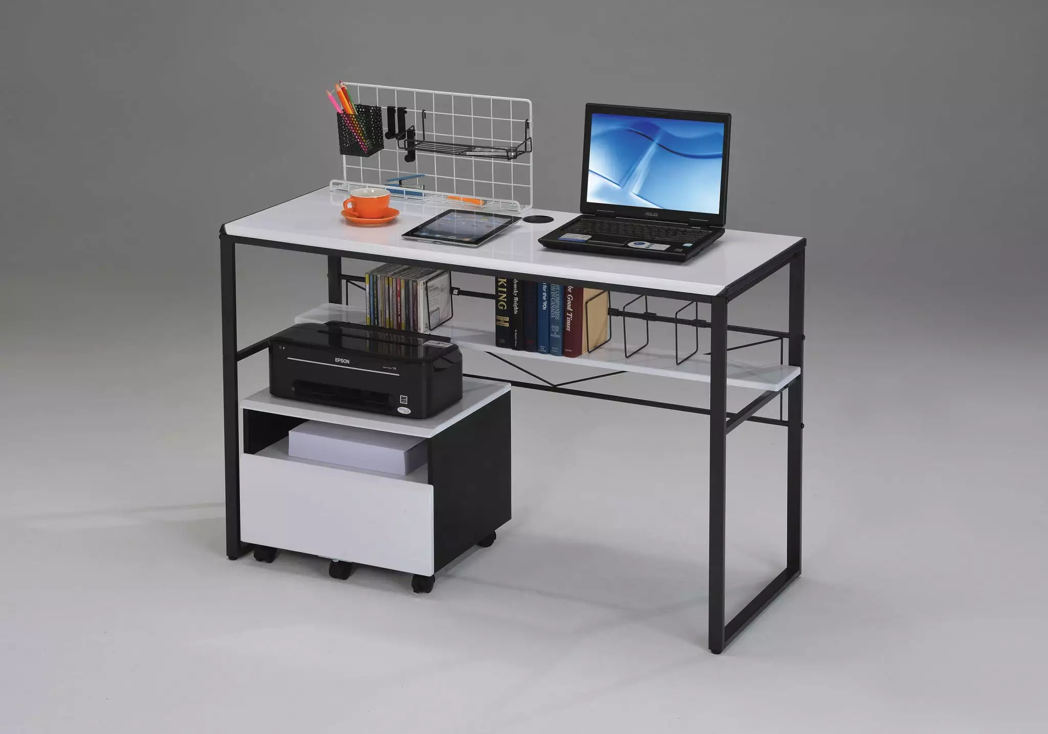 Monochrome Functional Work Desk Home and Office Use HomeRoots