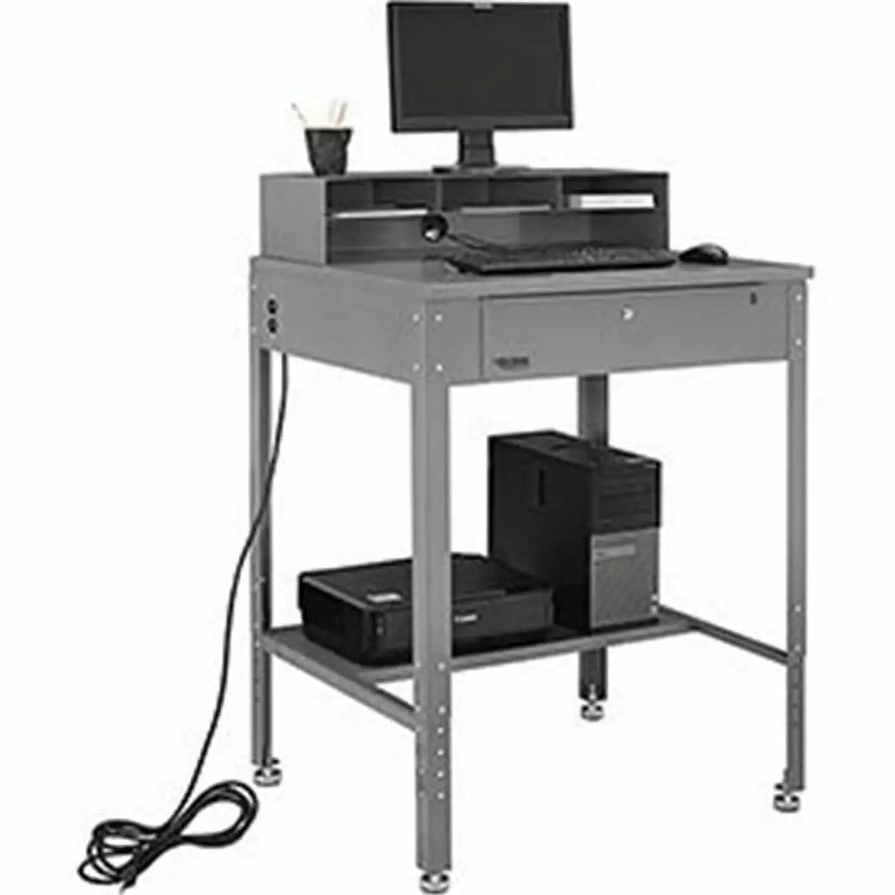 Global Industries 319392 Shop Desk Pigeonhole Compartments - Flat Top 34.5 x 30 . Gray