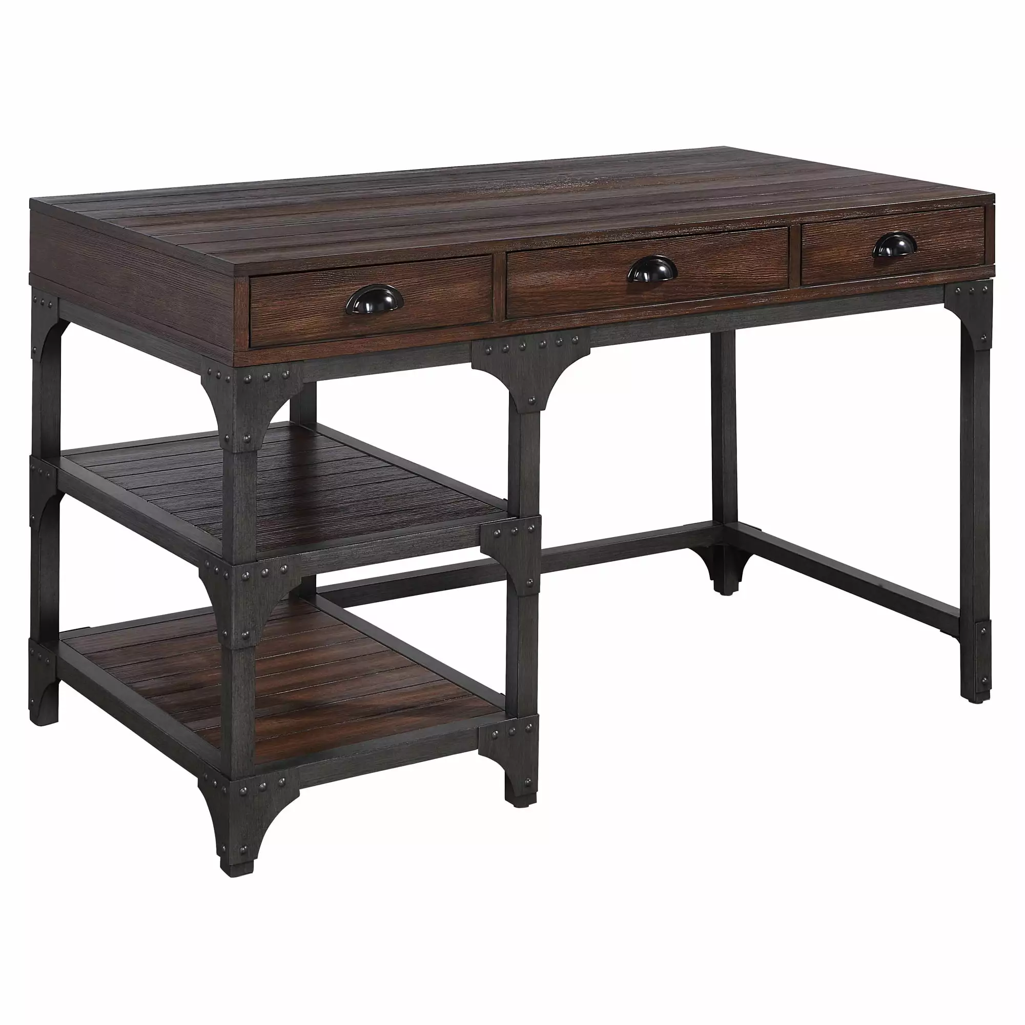 ACME Gorden Writing Desk Espresso Oak and Antique Black - Classic Home Office Desk Acme Furniture