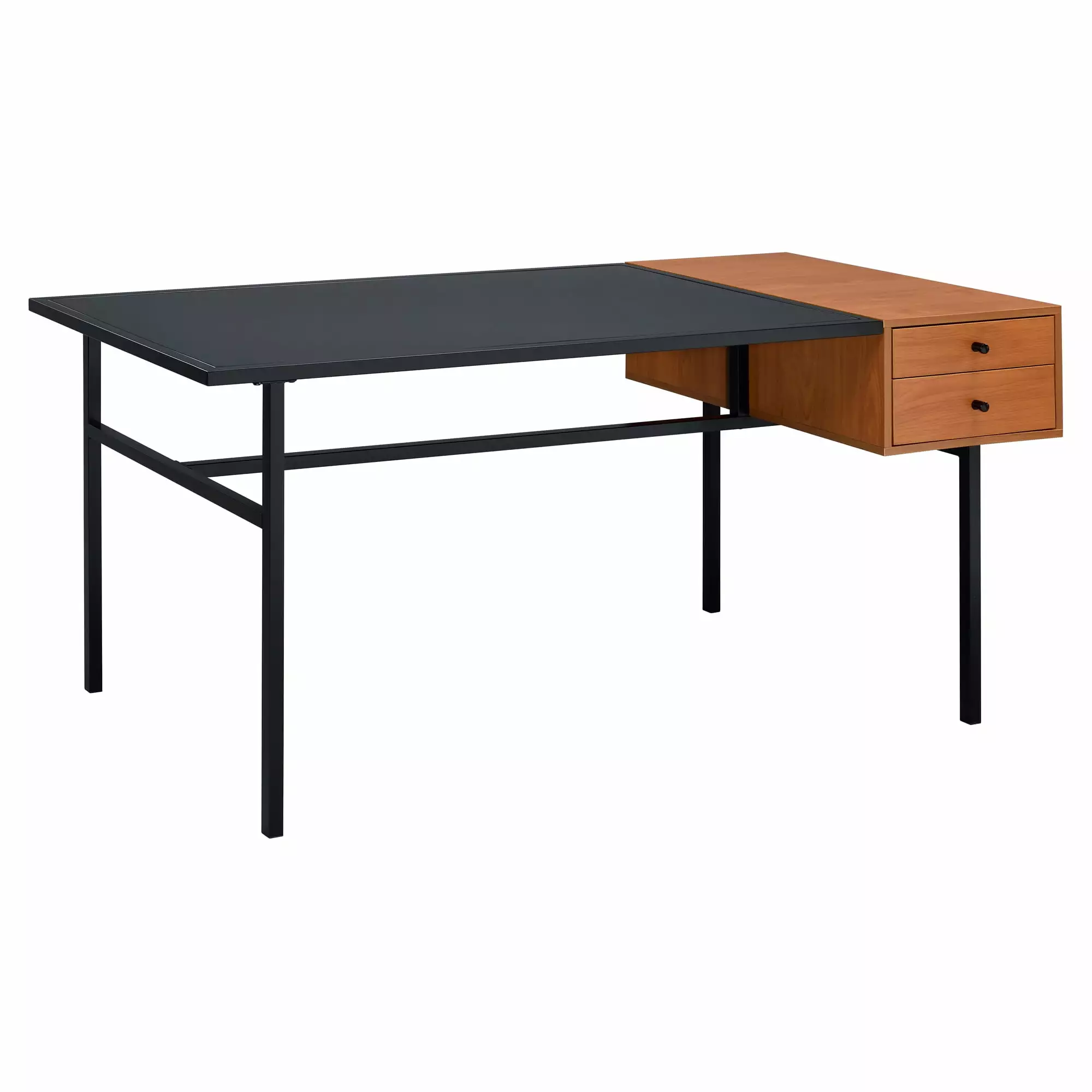 ACME Oaken Writing Desk Honey Oak and Black Modern Home Office Acme Furniture
