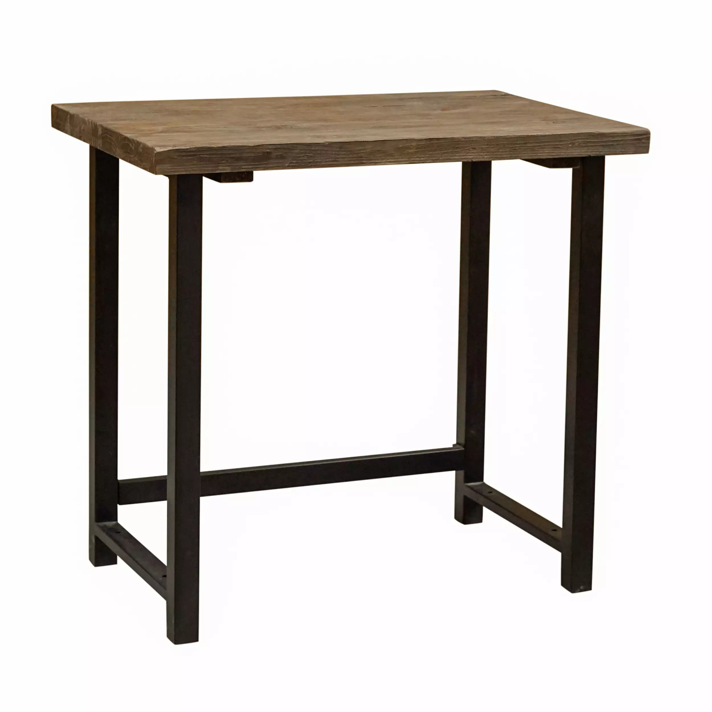 Alaterre Pomona 32W Small Metal and Solid Wood Desk - Compact Home Office Desk