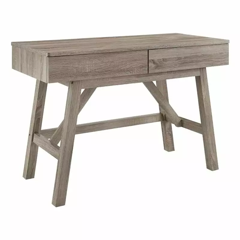 Allora 2-Drawer Small Transitional Wood Space Desk Gray Wash
