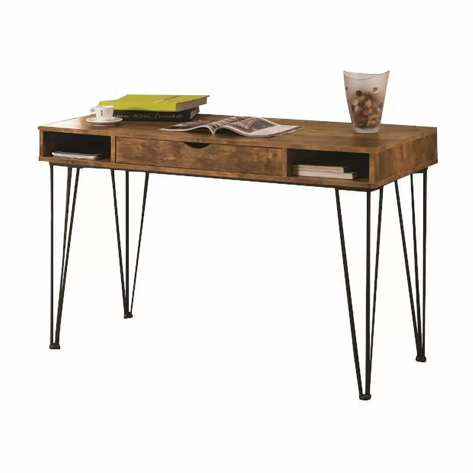 Allora 1 Drawer Writing Desk Antique Nutmeg Dark Bronze