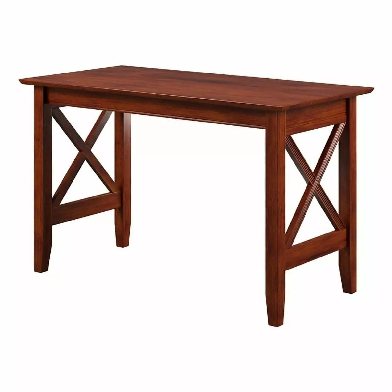 Allora Mid-Century Solid Wood Writing Desk USB Charger Walnut