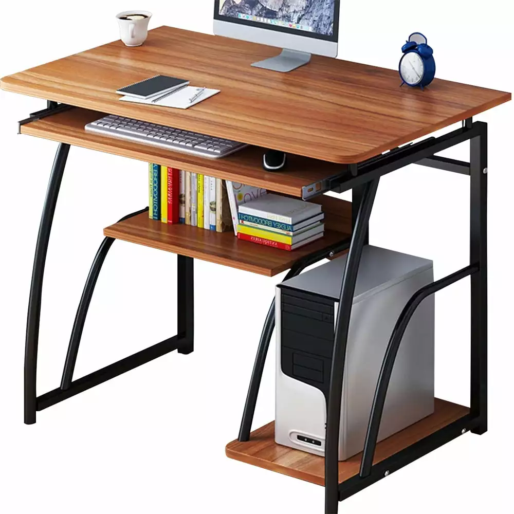 Simple 71cm Height Computer Desk Shelves Bedroom Office Study Amostby