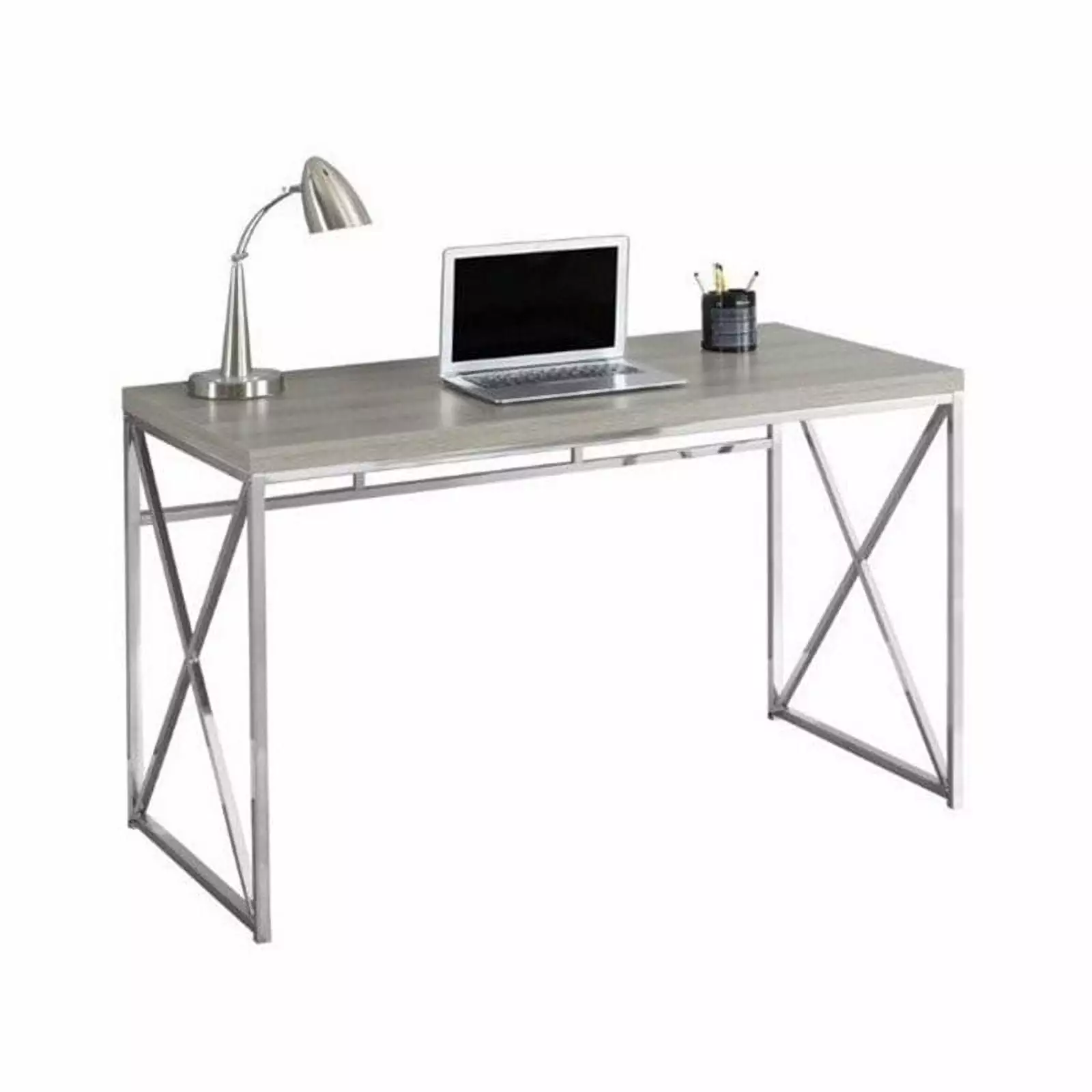 Atlin Designs 48 Metal Writing Desk Dark Taupe Modern Office Desk