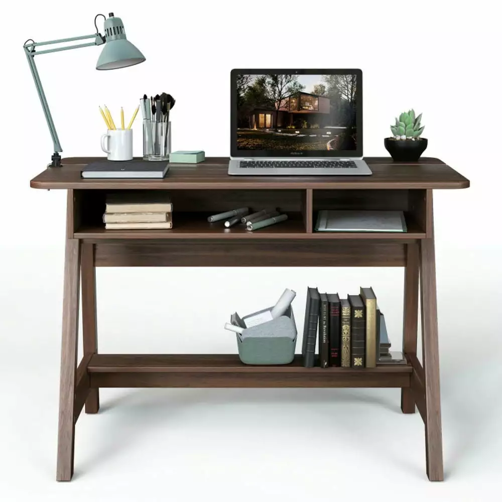 Barara King Mid Century Writing Desk Storage Cubes and Hidden Compartment