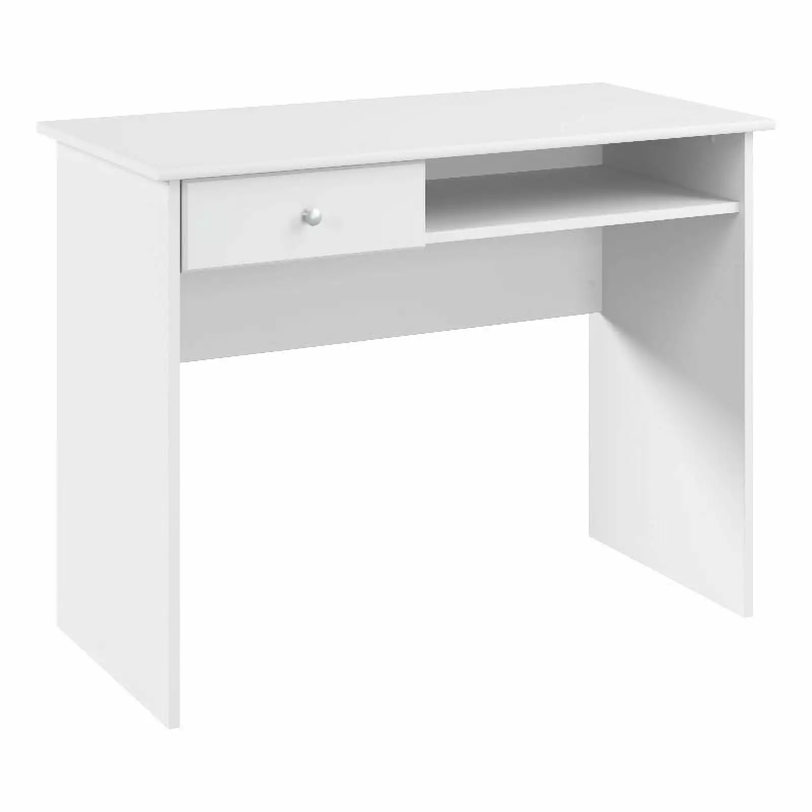 Bowery Hill 40 Modern Engineered Wood Writing Desk White Sleek Home Office Table
