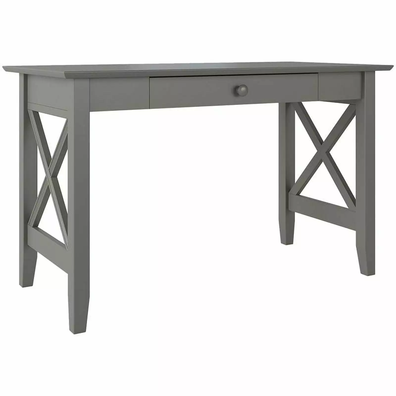 Bowery Hill Solid Wood 1-Drawer Writing Desk Gray Rustic Office Desk