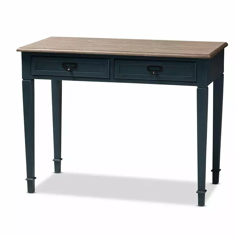 Bowery Hill Wood Accent Writing Desk Blue Modern Home Office Furniture