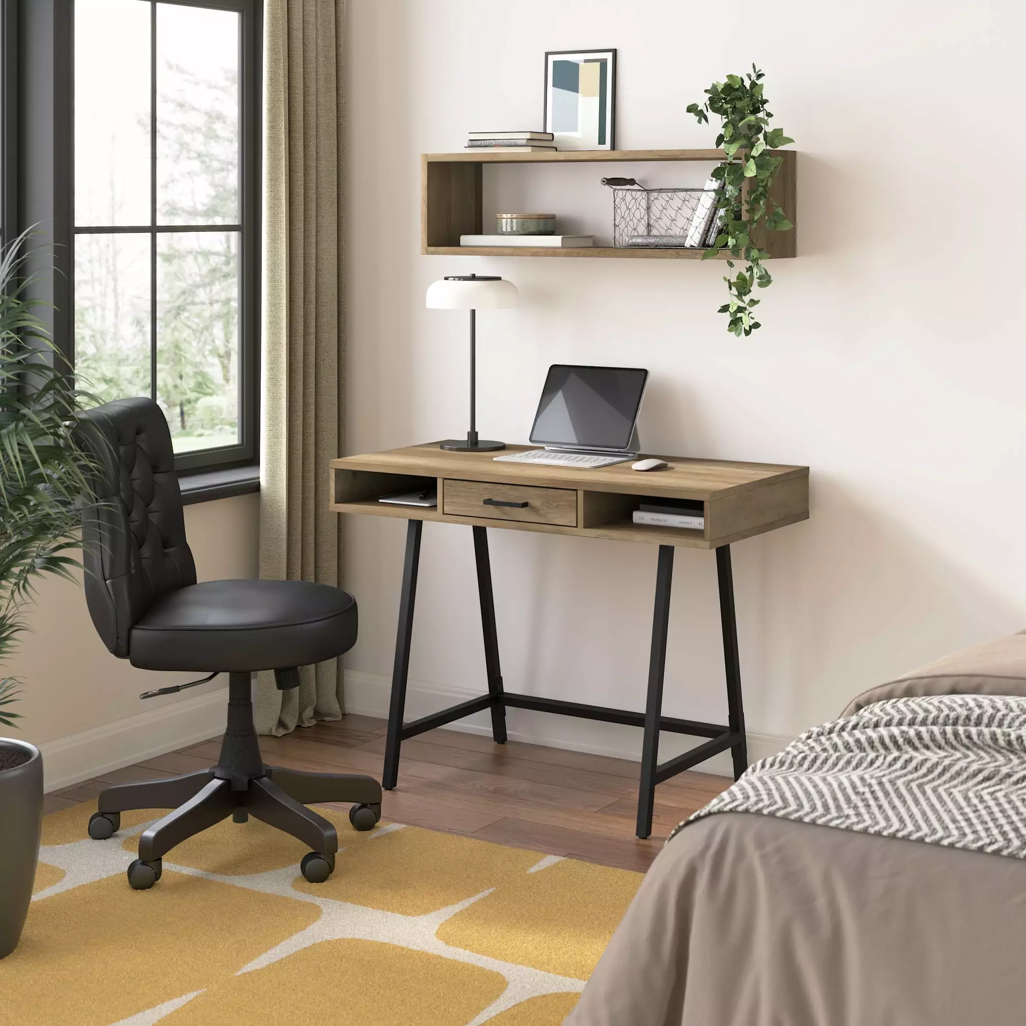 Bush Furniture Steele 40W Writing Desk Reclaimed Pine