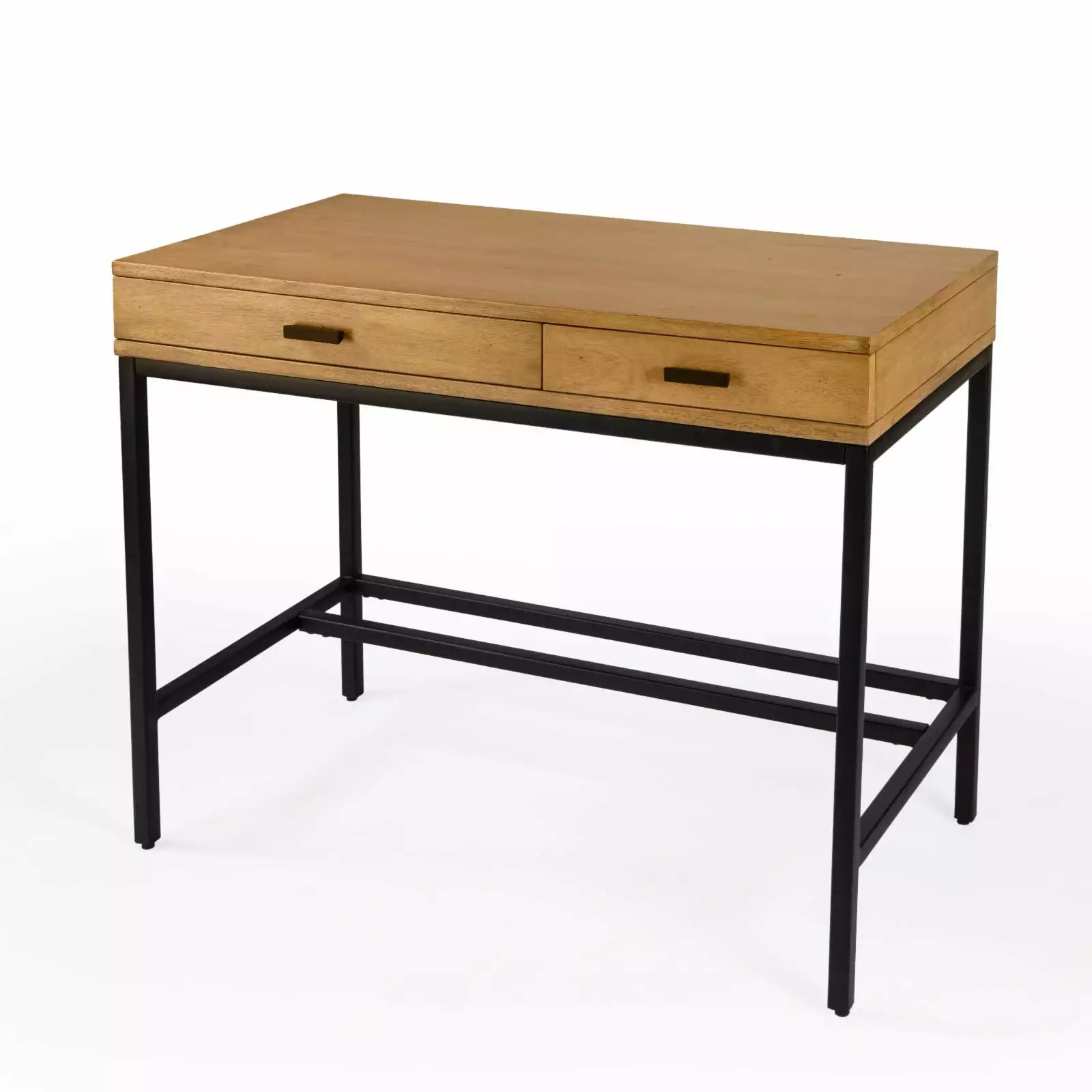 Hans 2-Drawer Natural Wood Writing Desk - Classic Home Office Desk Butler Specialty Company
