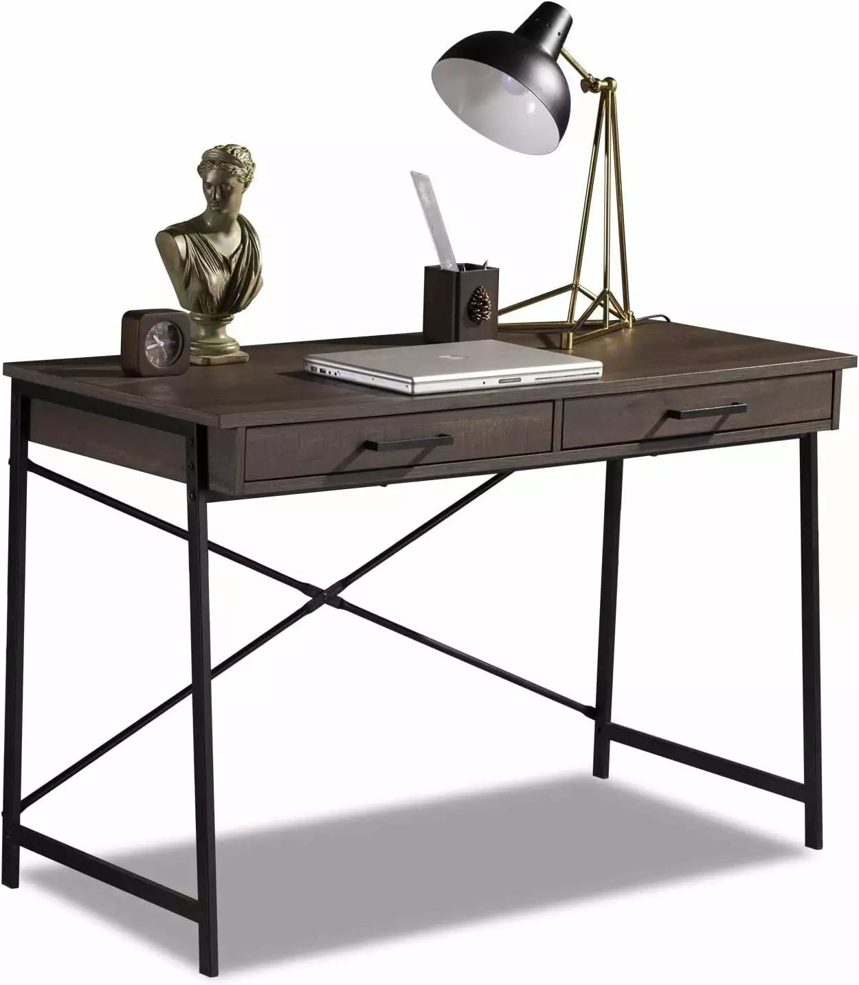 Caffoz Home Office Computer Writing Desk Smoky Oak