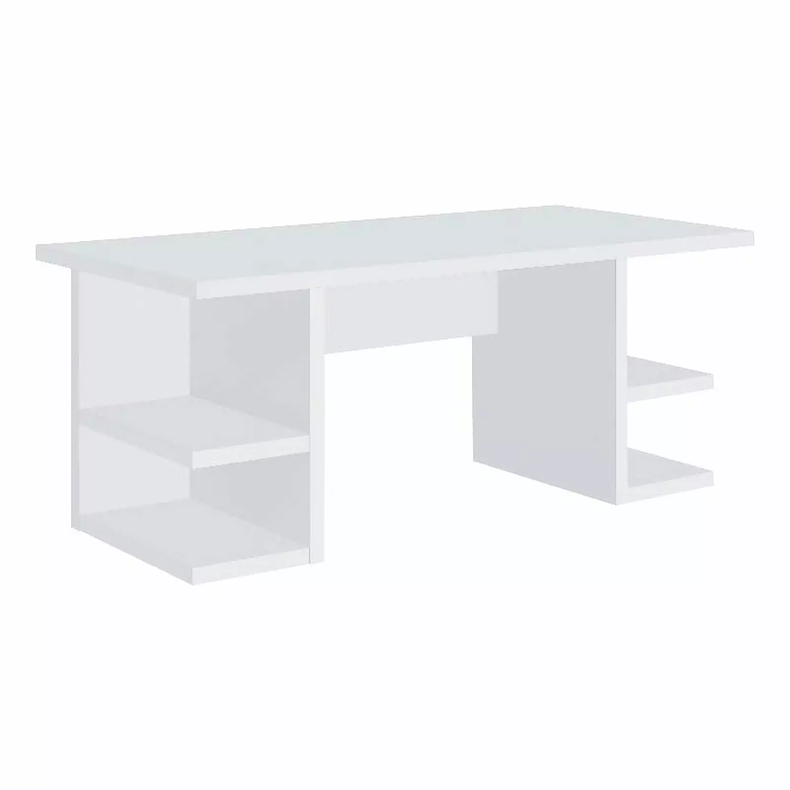 Alice Writing Desk White Open Shelves Coaster Company