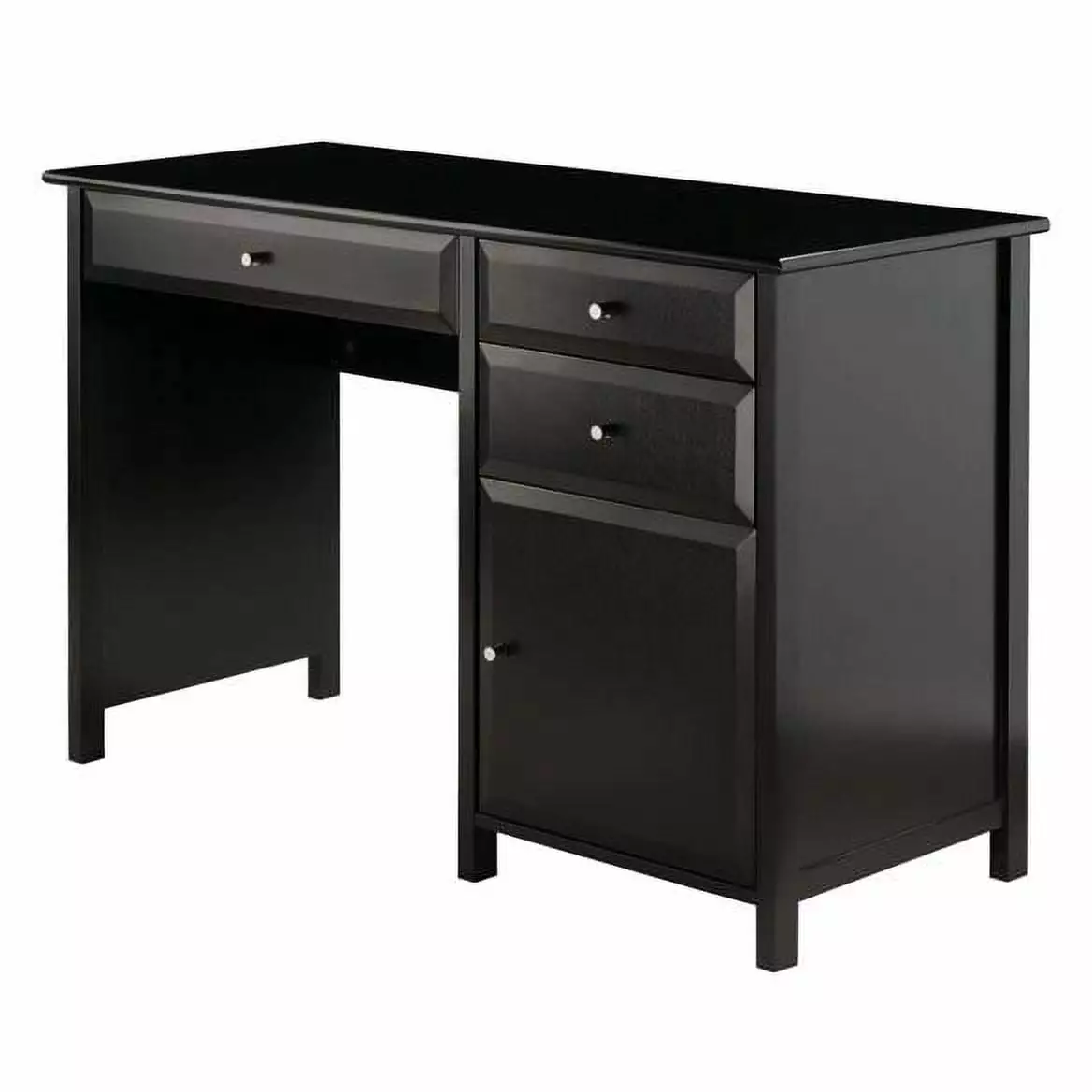 Contemporary Home Living 47.25 Black Modern Delta Wood Writing Desk