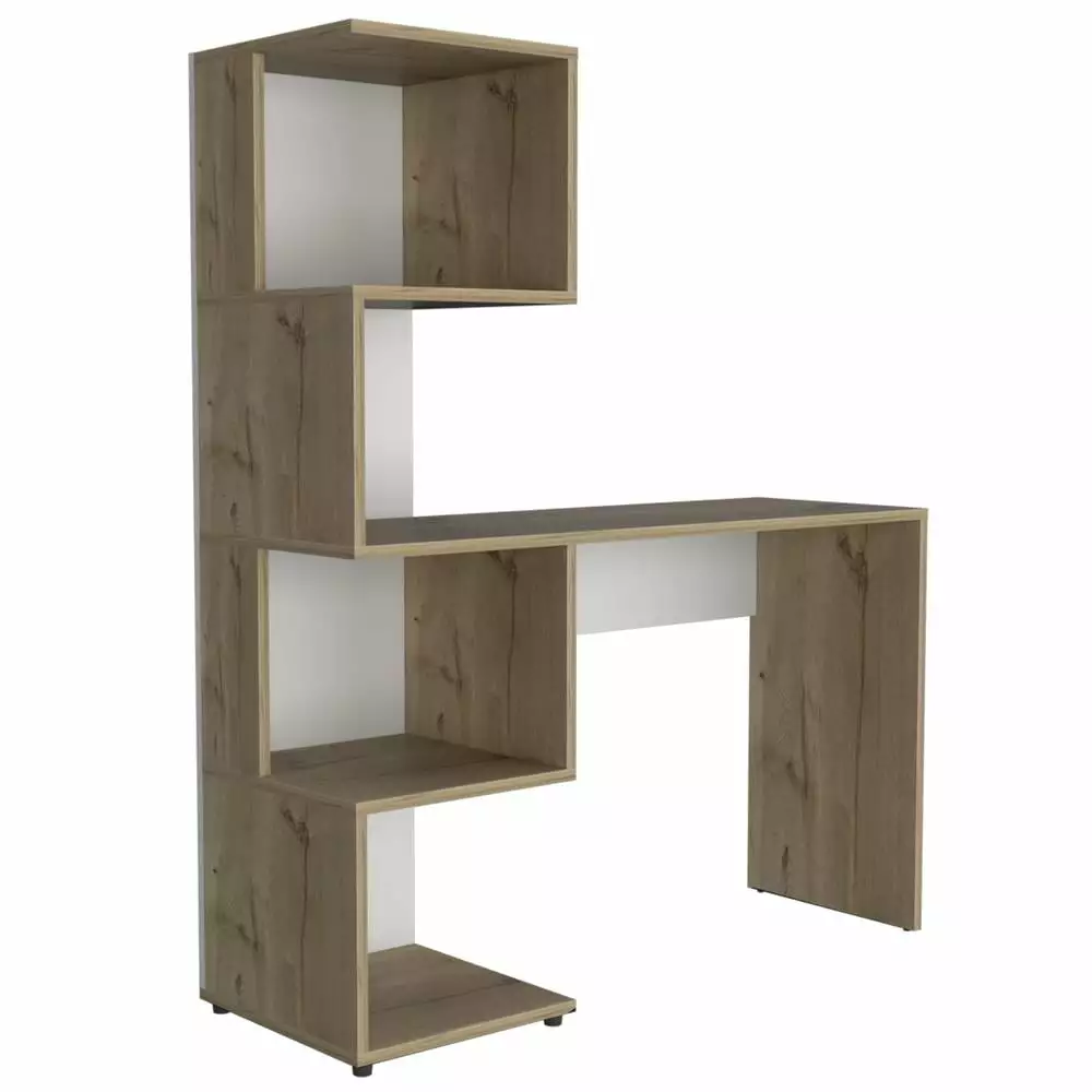 Depot E-Shop Delhi Desk Light Oak and White Modern Writing Desk Depot Eshop