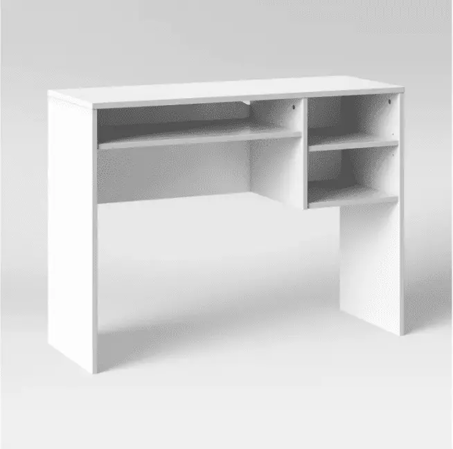 White Wooden Student Writing Desk Open Storage Shelf Home Office Study FHWMljx
