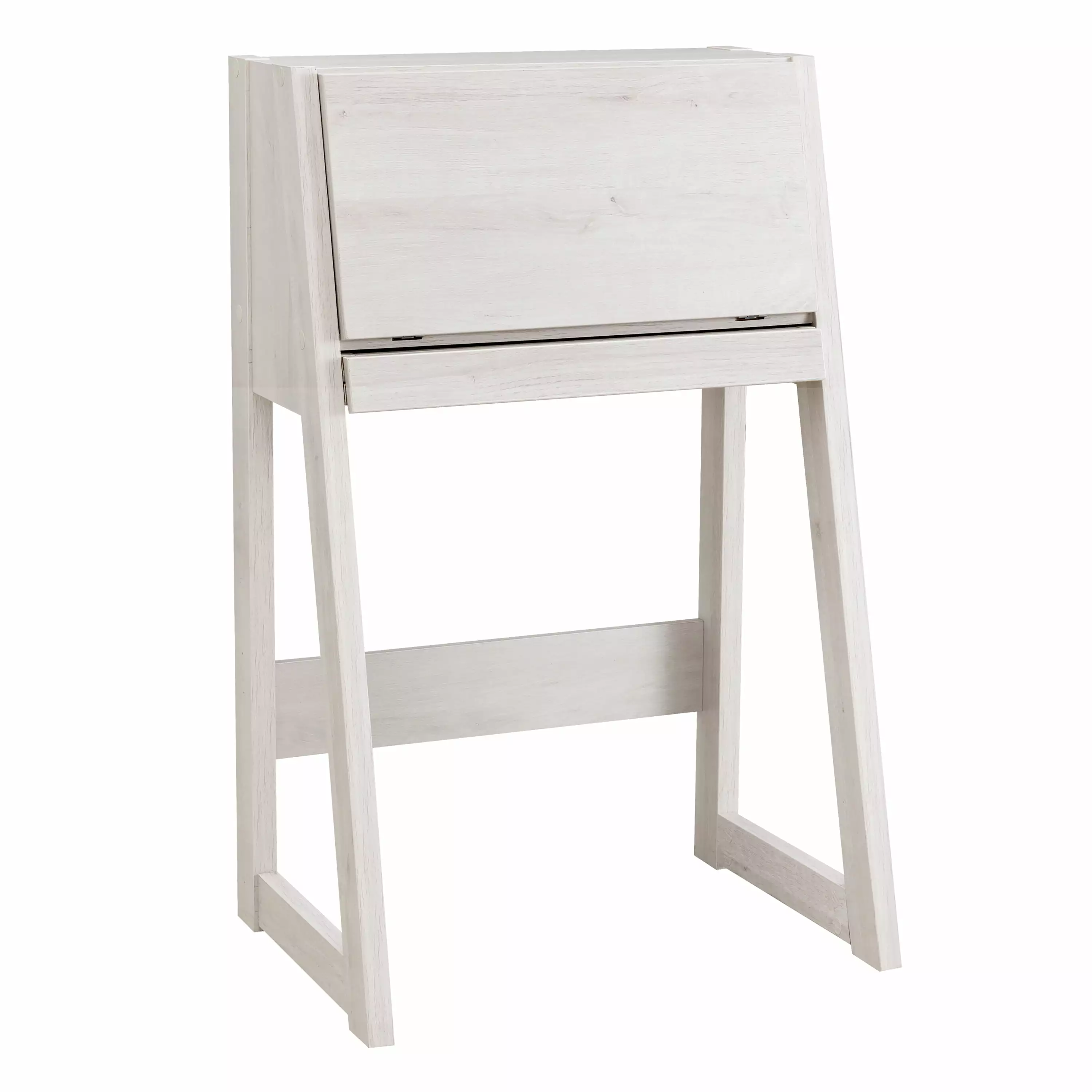 Furniture America Asher Desk Flip-Down Cabinet White Oak