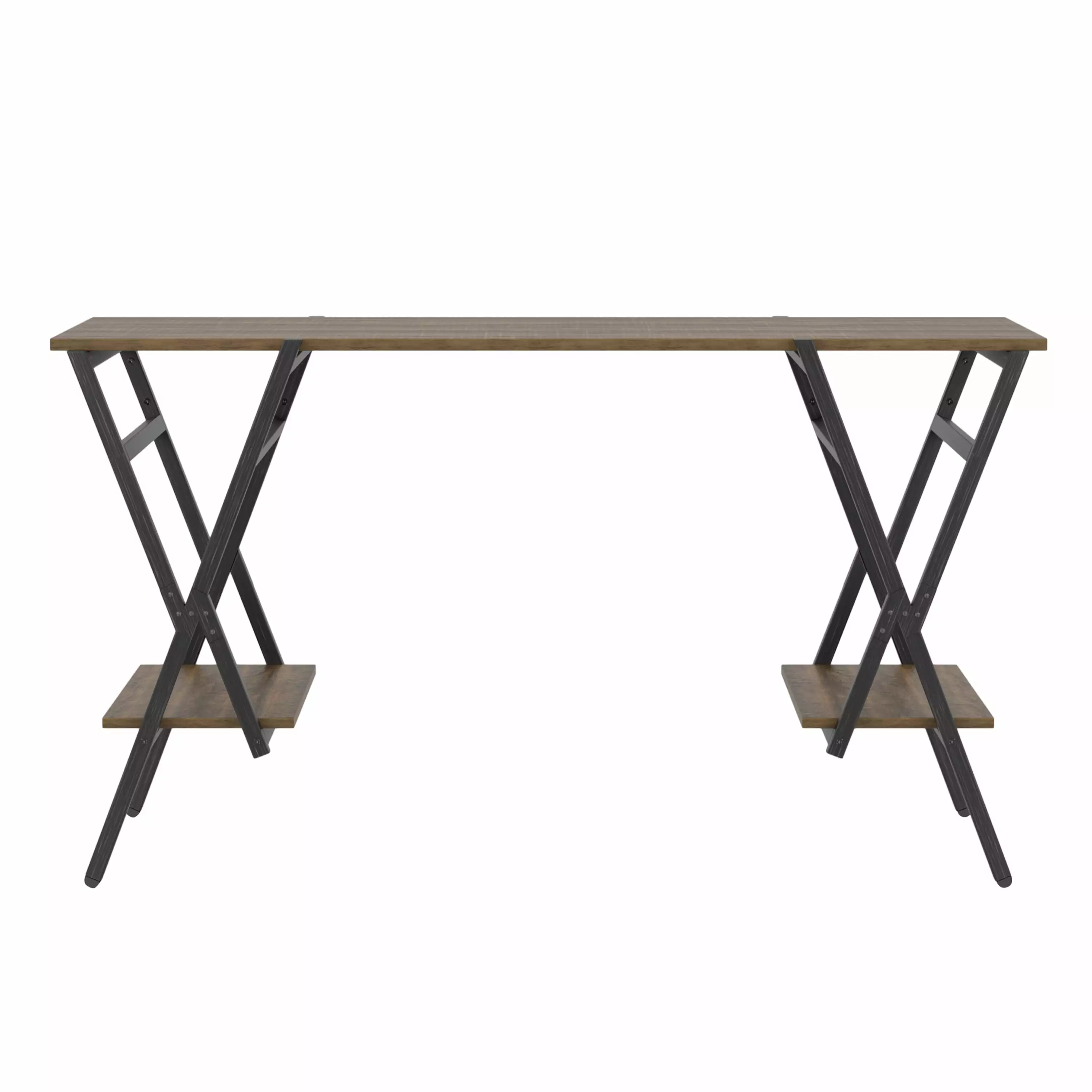 Furniture America Asher Metal 54 Storage Writing Desk Gun Metal Office Desk