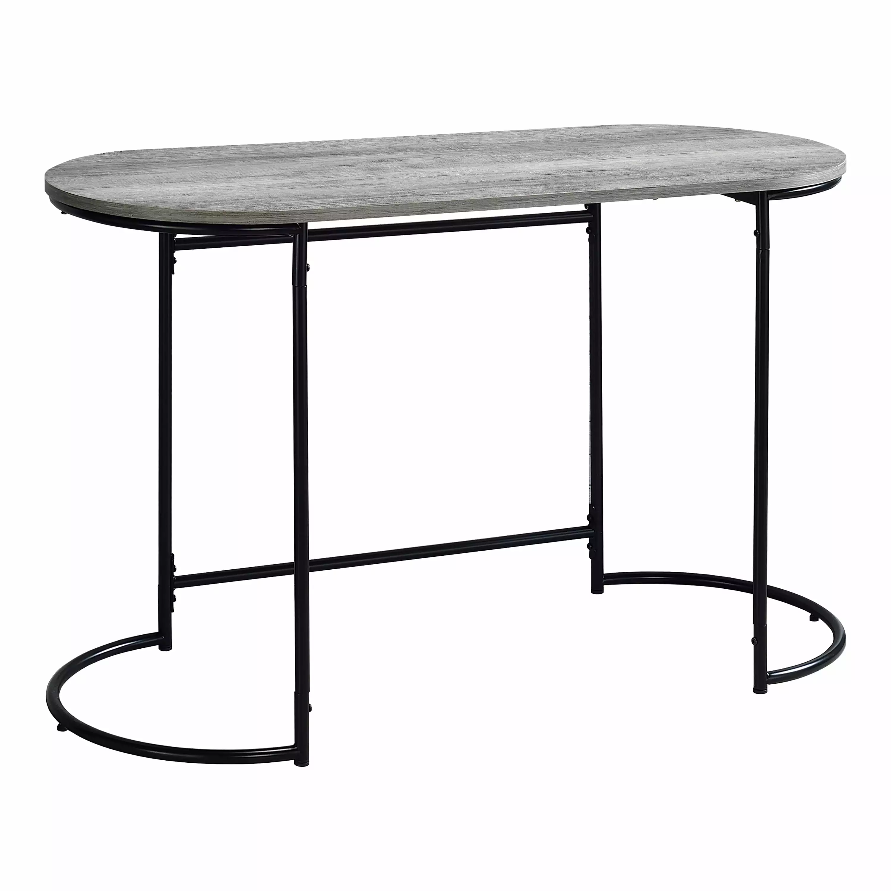 Furniture America Grif Metal Base Writing Desk Black and Walnut Modern Design