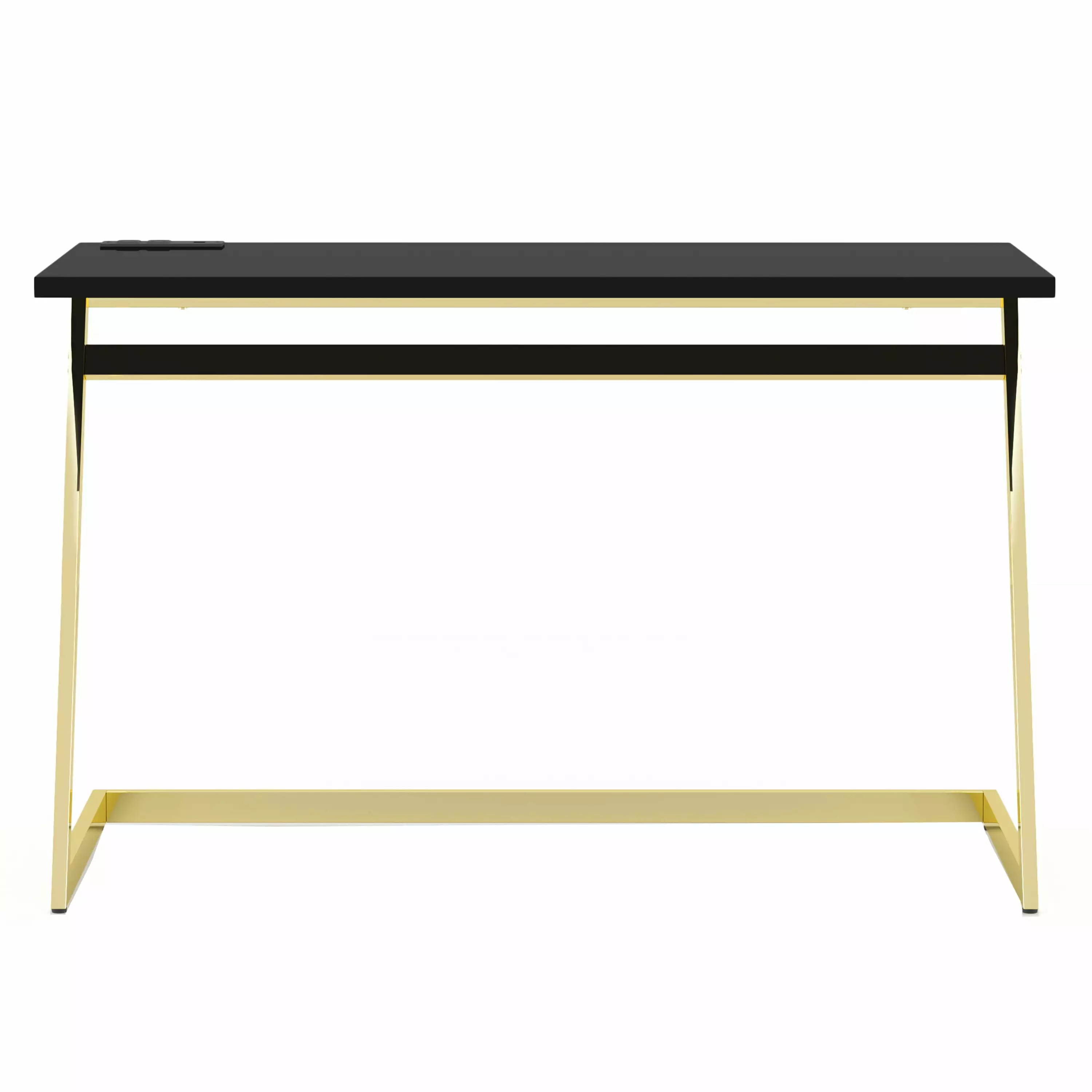 Furniture America Harper Metal 47- Writing Desk USB Black Compact