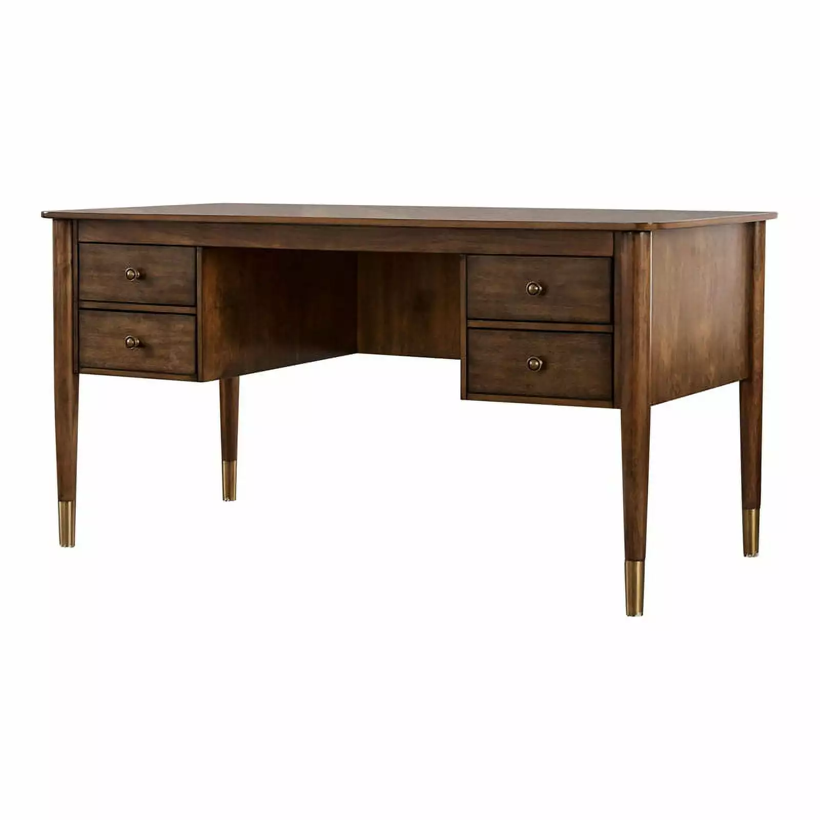 Furniture America Jennay Wood 4-Drawer Writing Desk Antique Oak - Classic Home Office Desk