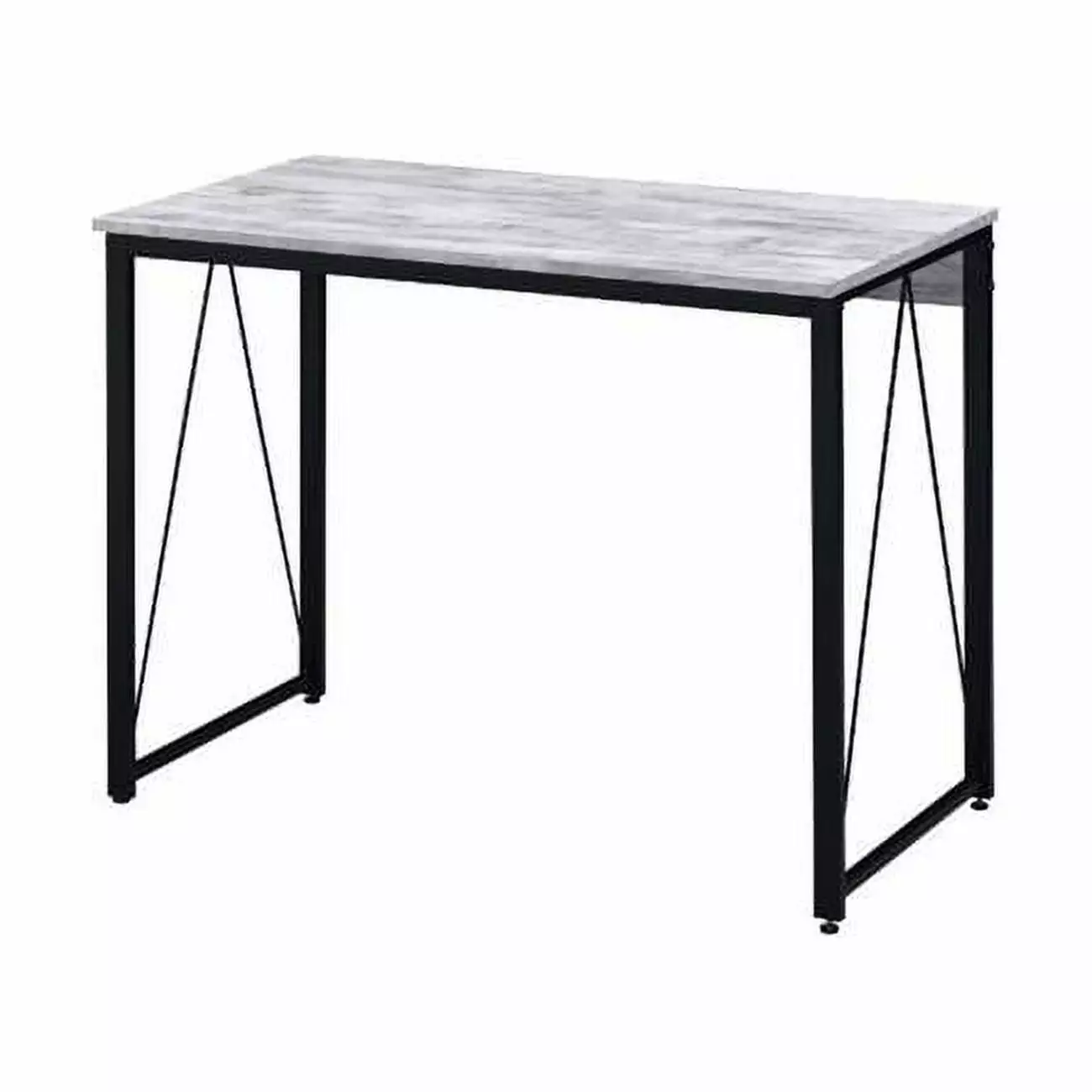 Zaidin Rectangle Writing Desk 28 x 18 x 35 Antique White and Black FurnOrama