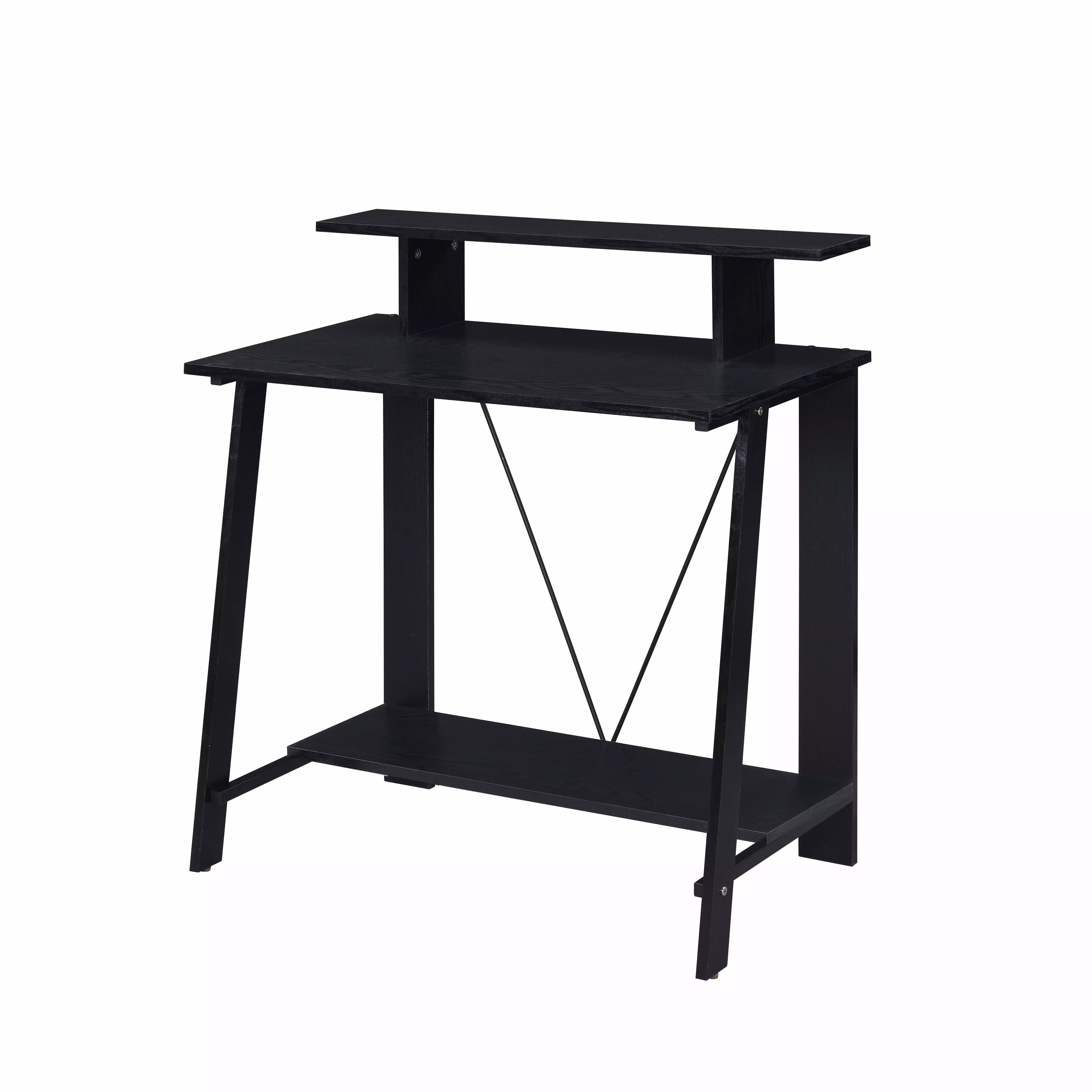 GeeHome Black Writing Desk Upper Shelf