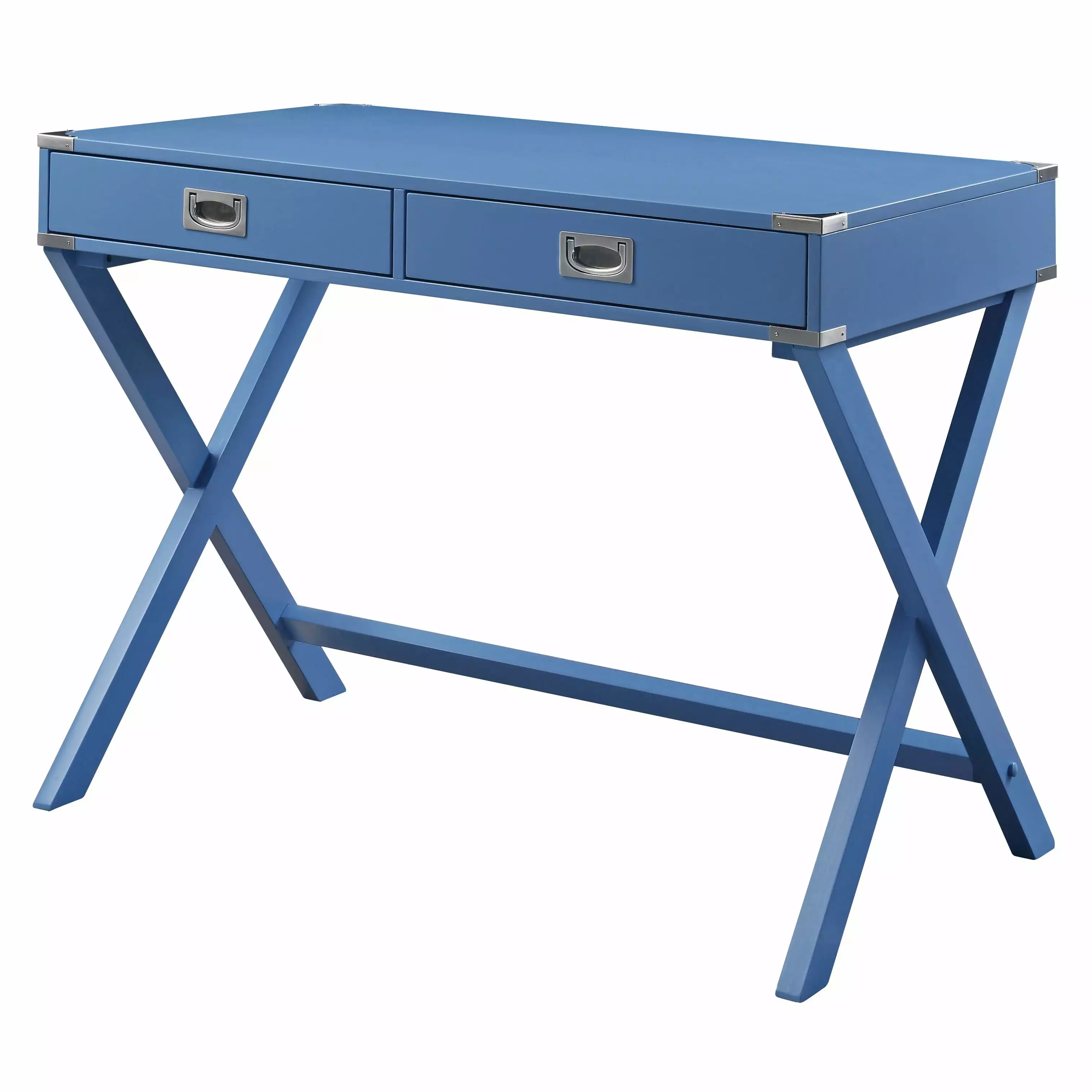 GeeHome Blue Writing Desk 2 Drawers Home Office