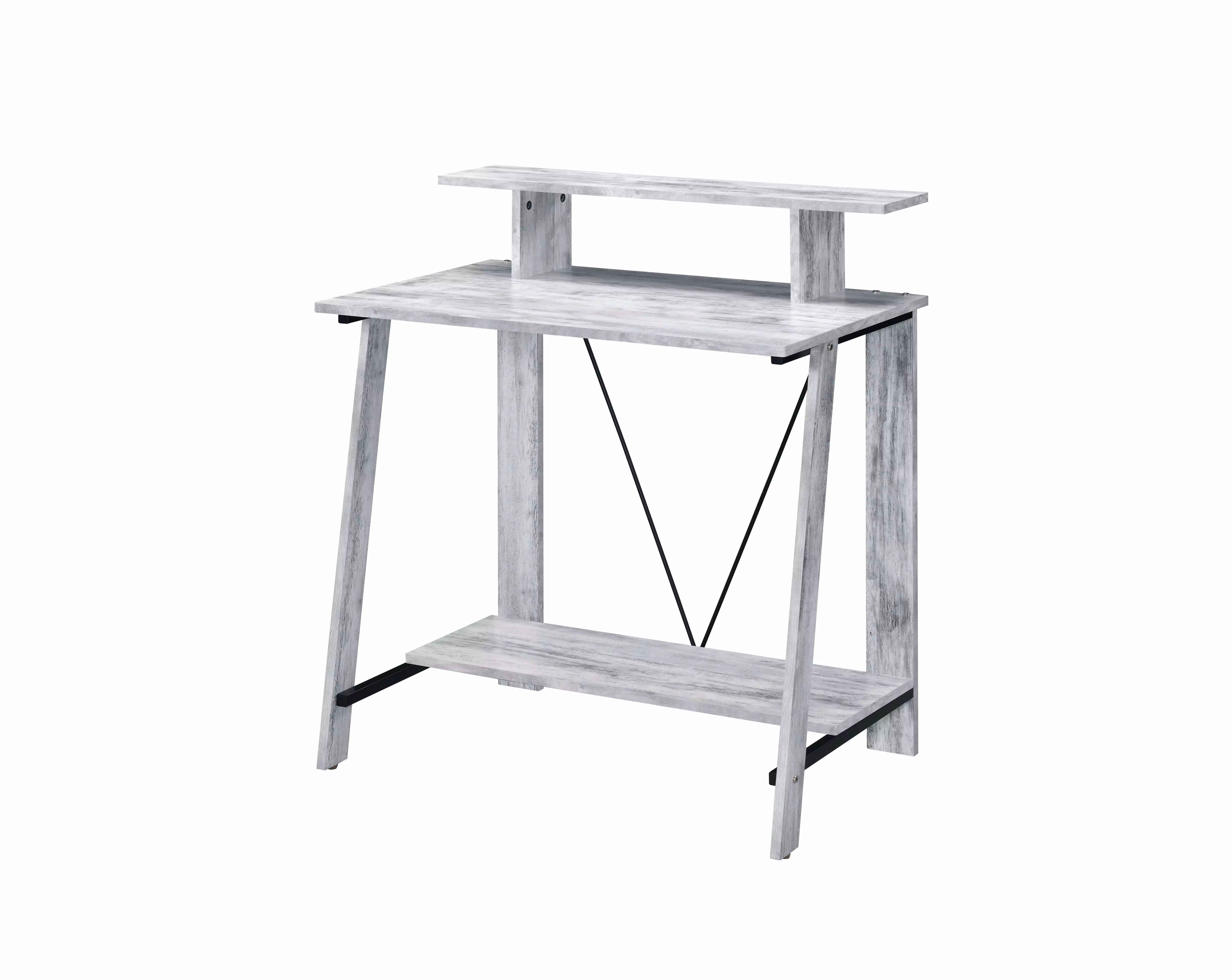 GeeHome Nypho Writing Desk Antique White Black Finish 92732 Home Office Study
