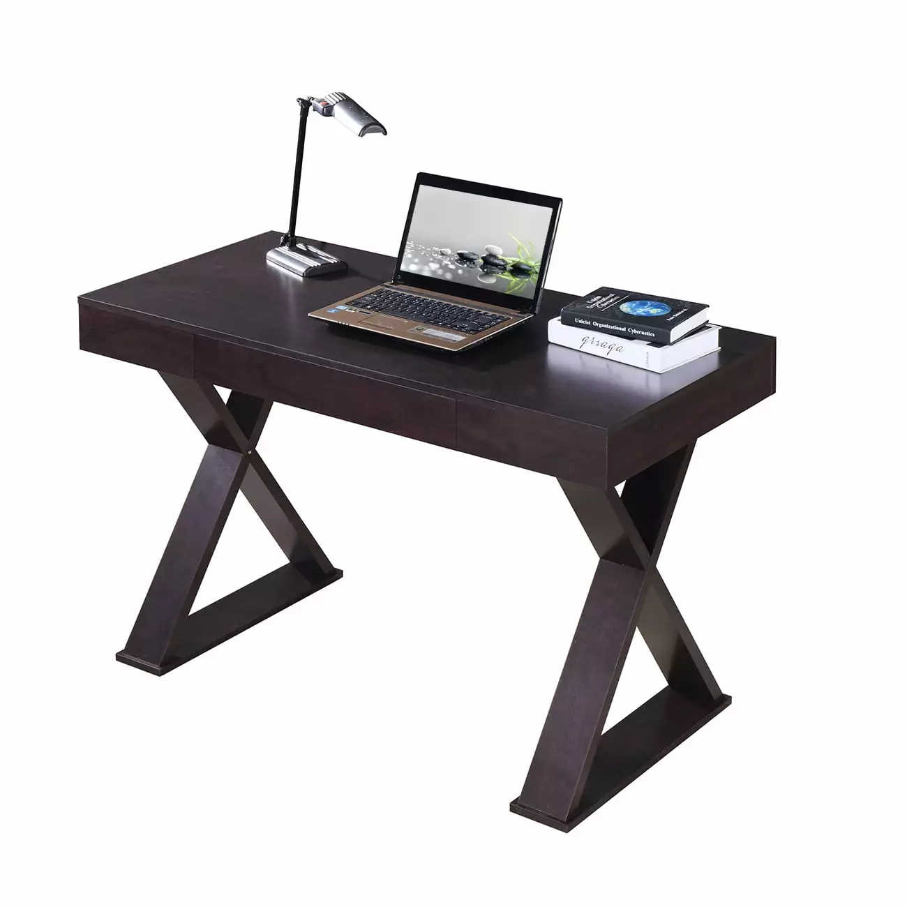 GIA Design Group Black Wood Writing Desk Drawers Home Office